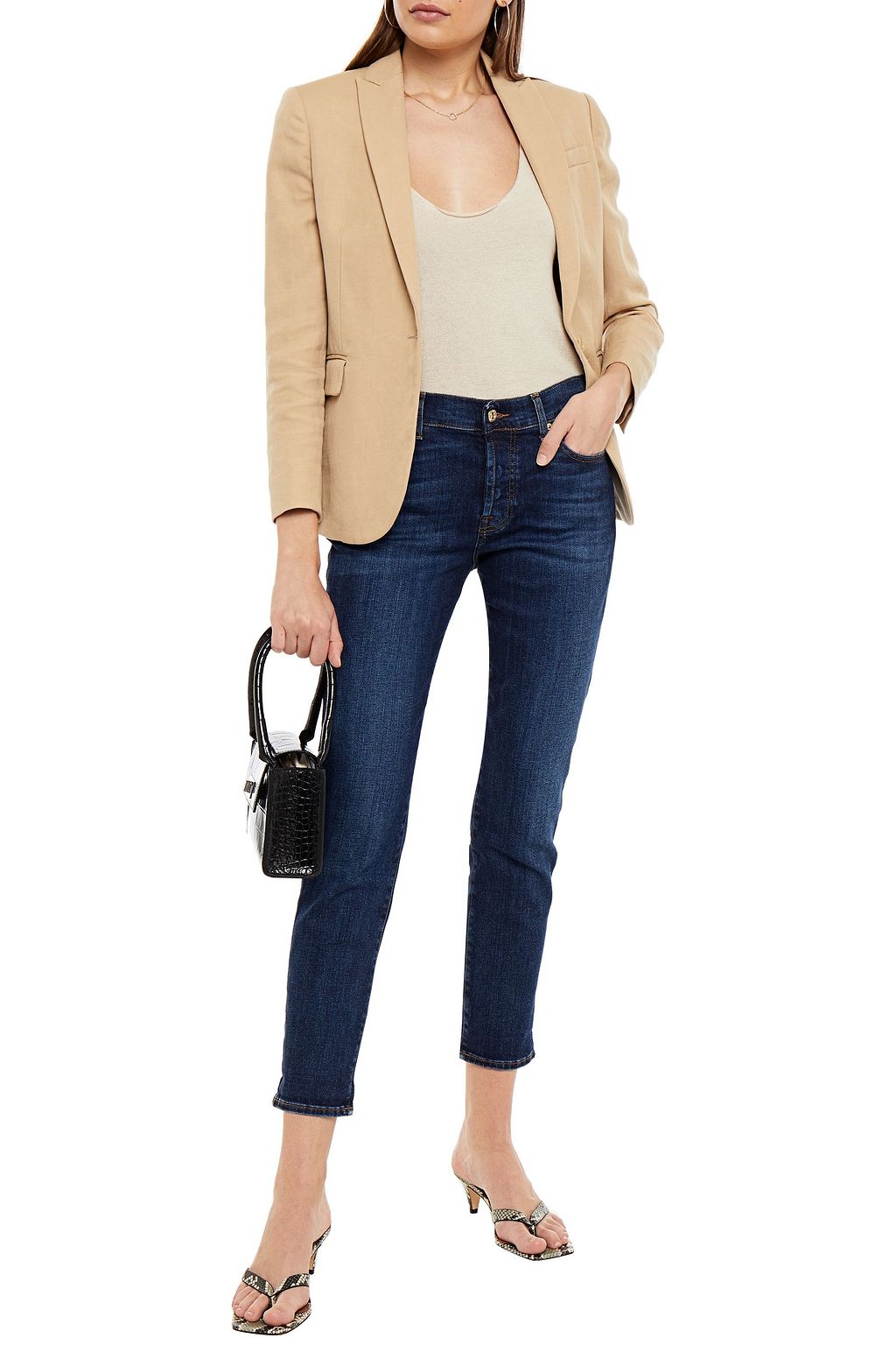 7 FOR ALL MANKIND Mid-rise slim-leg jeans