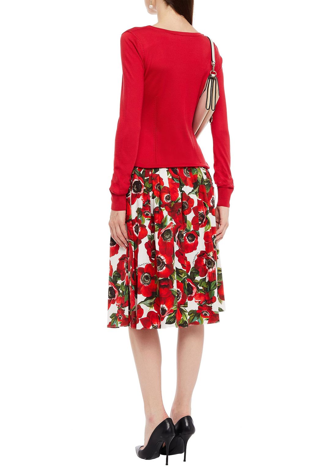 DOLCE & GABBANA 透かし編みトリム シルク セーター