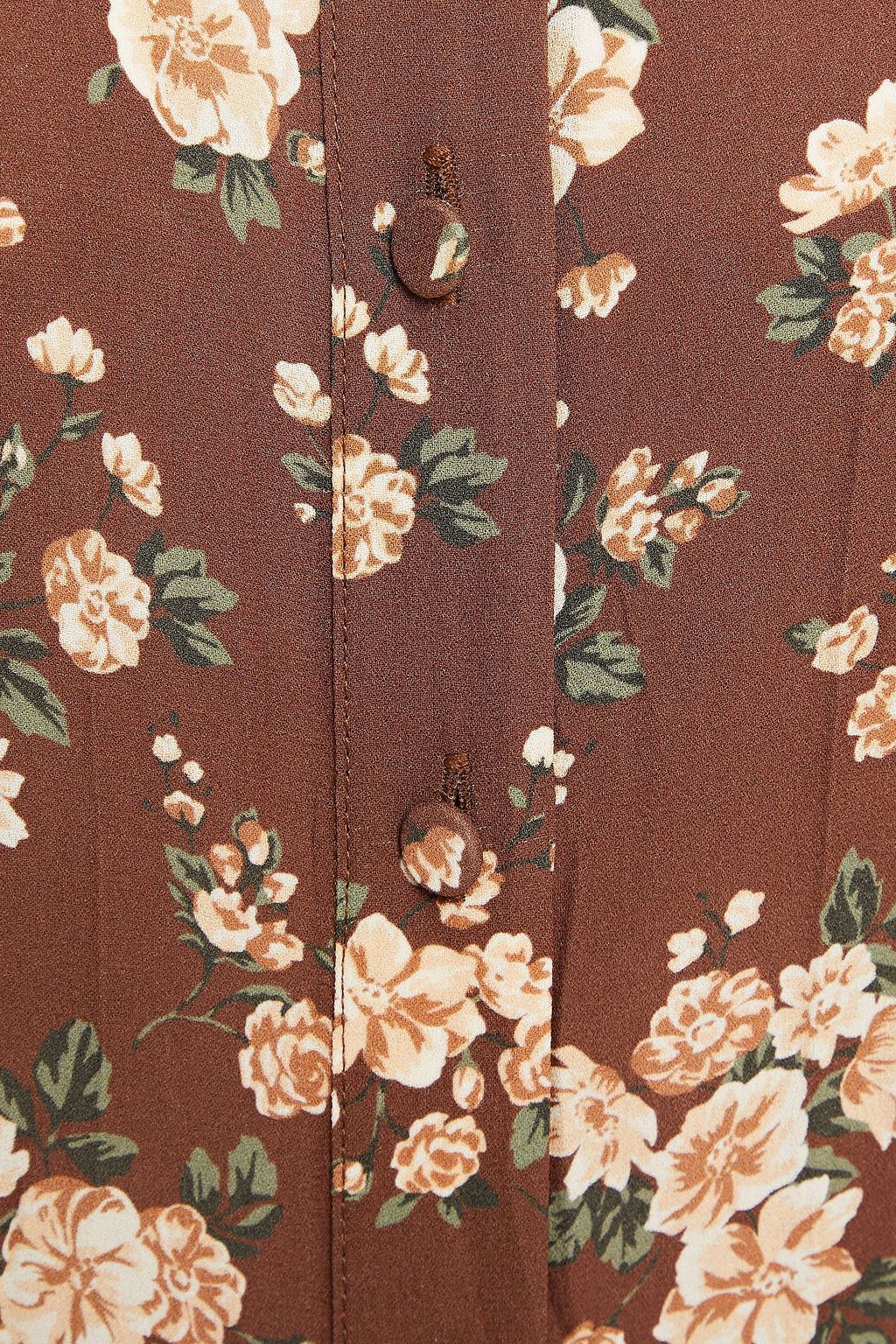 MICHAEL KORS COLLECTION Fluted floral-print silk-georgette shirt