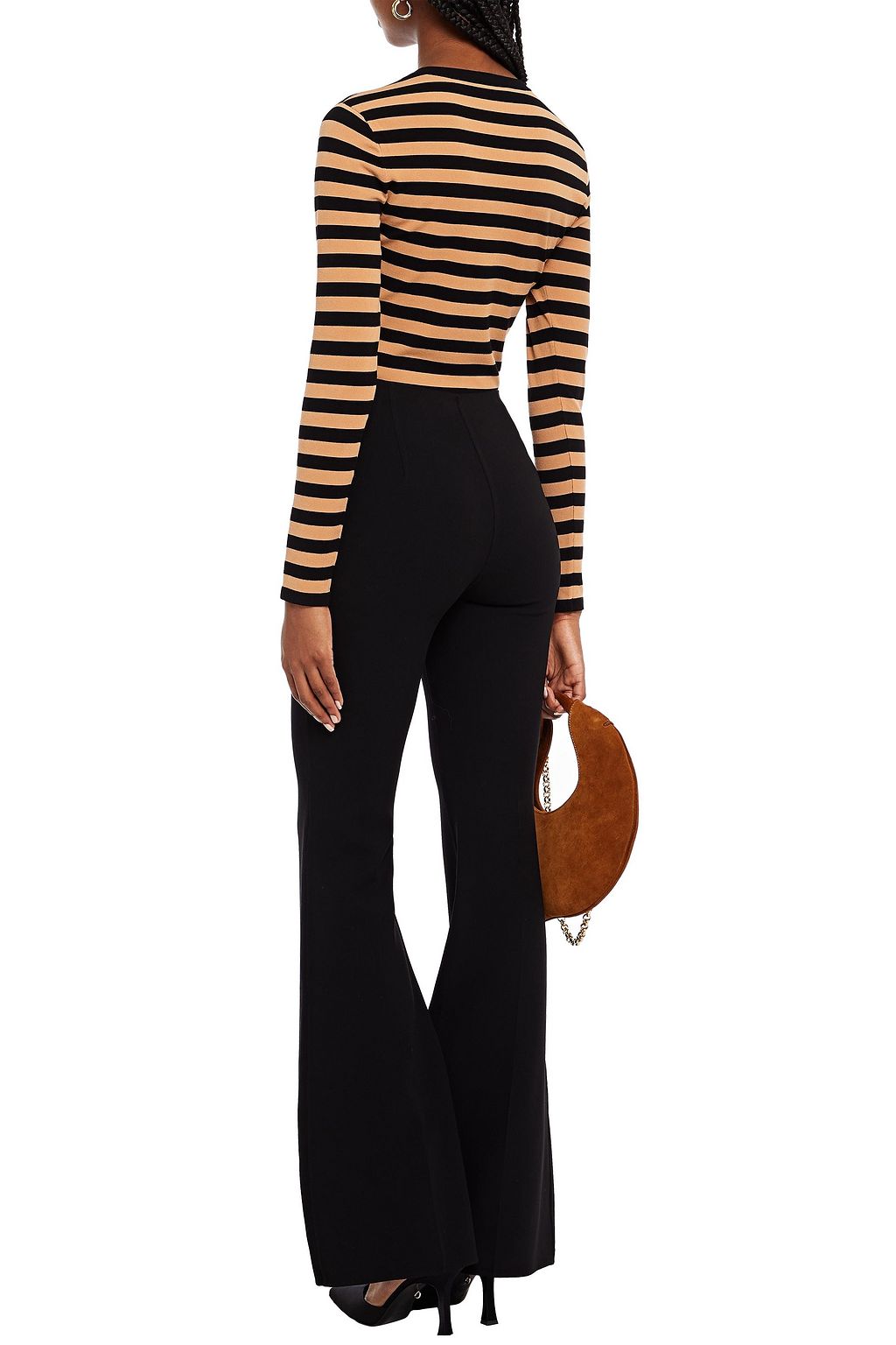 MICHAEL KORS COLLECTION Striped stretch-knit bodysuit