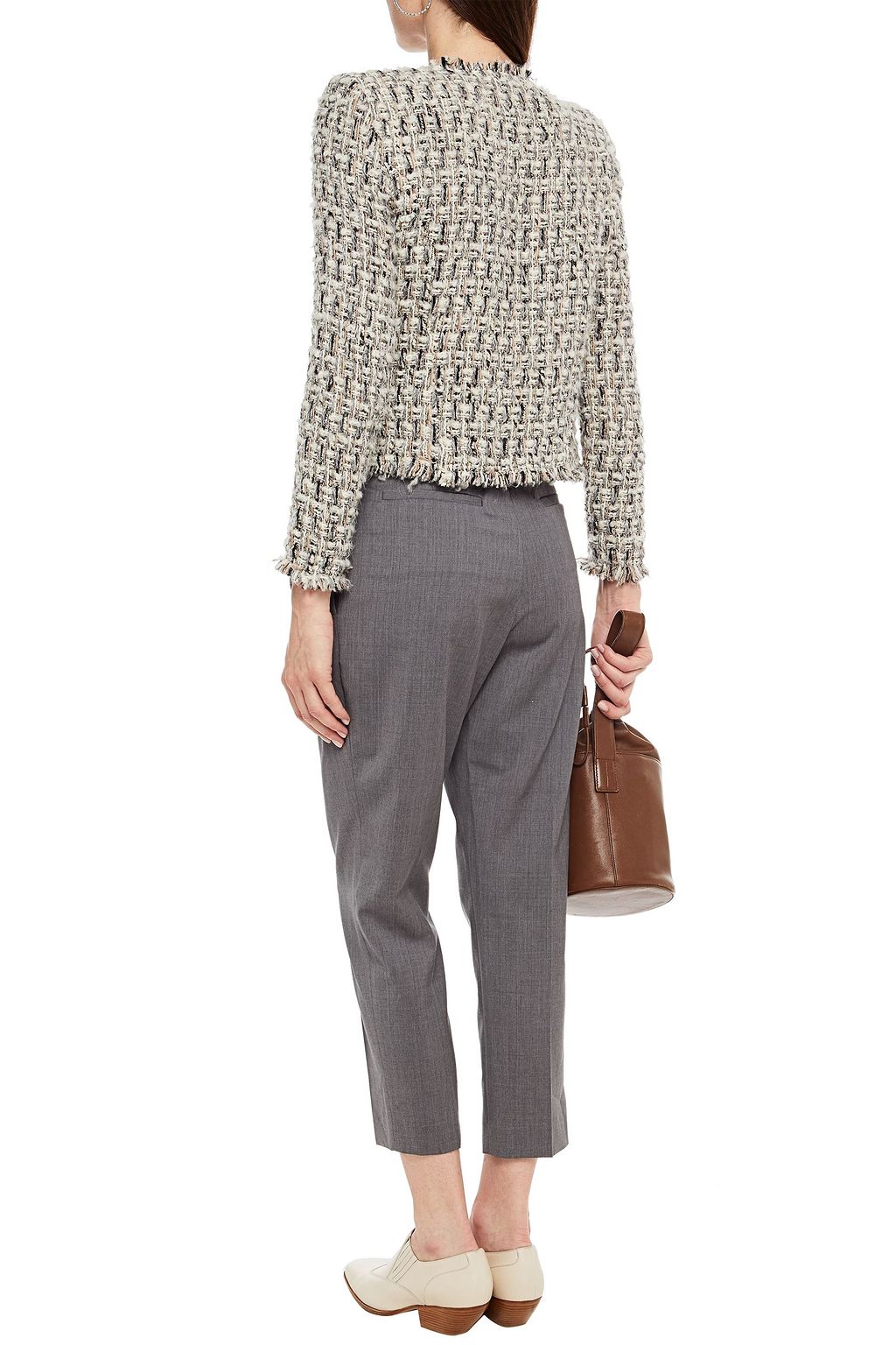 IRO Lone frayed bouclé-tweed jacket
