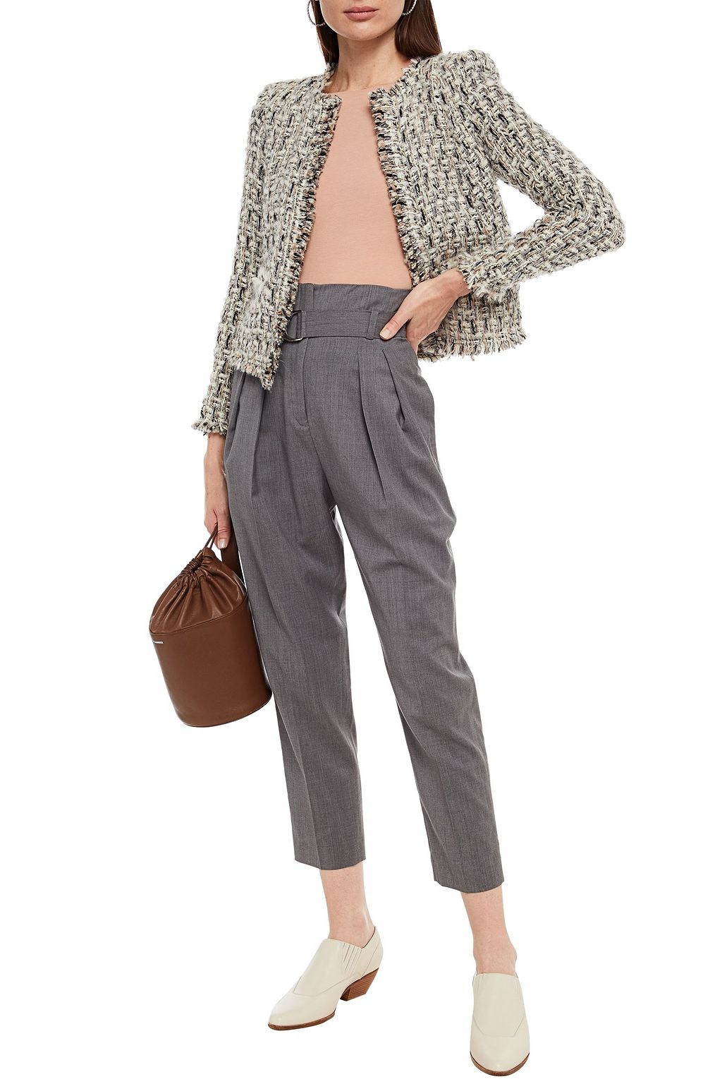 IRO Lone frayed bouclé-tweed jacket