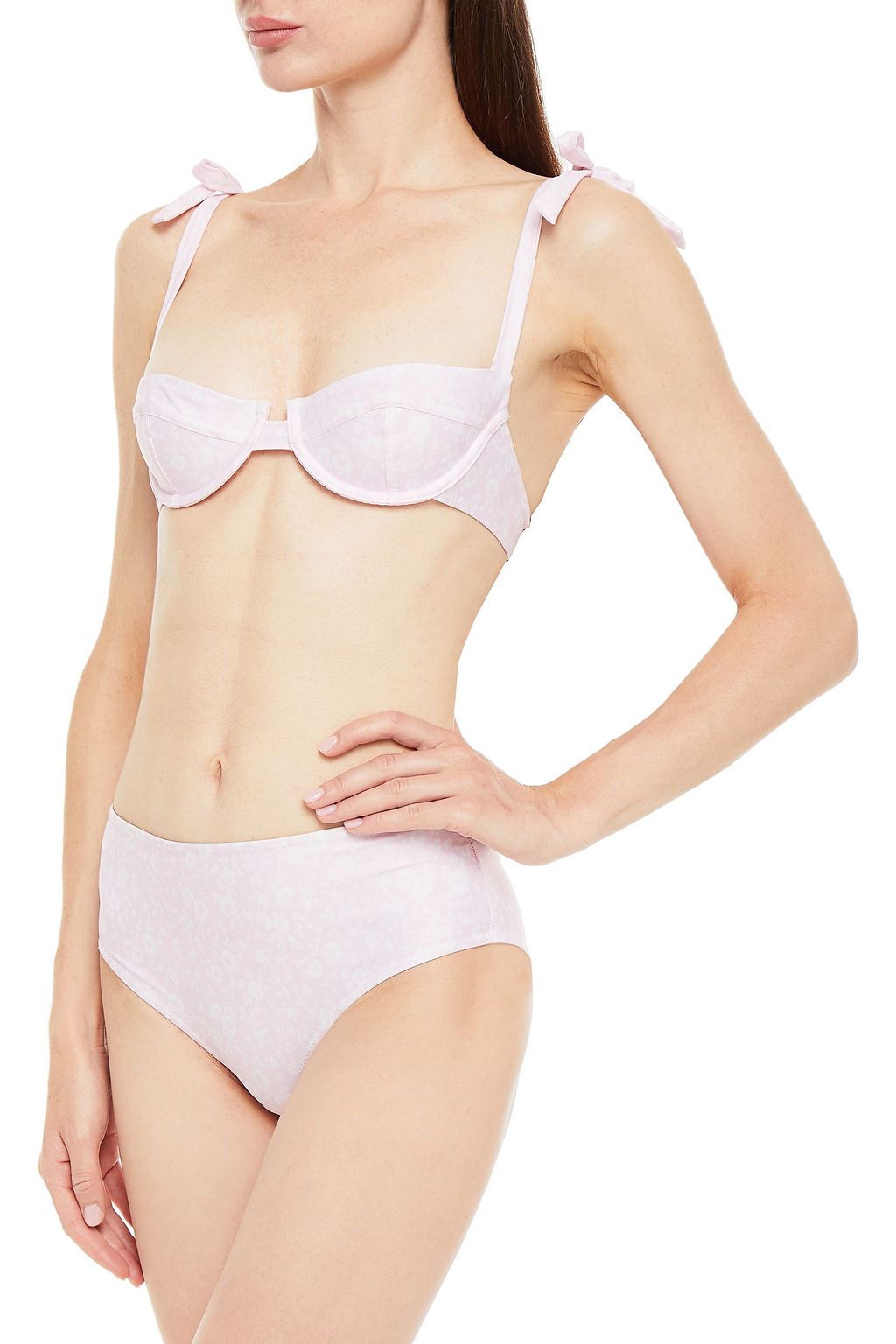 GANNI Floral-print high-rise bikini briefs