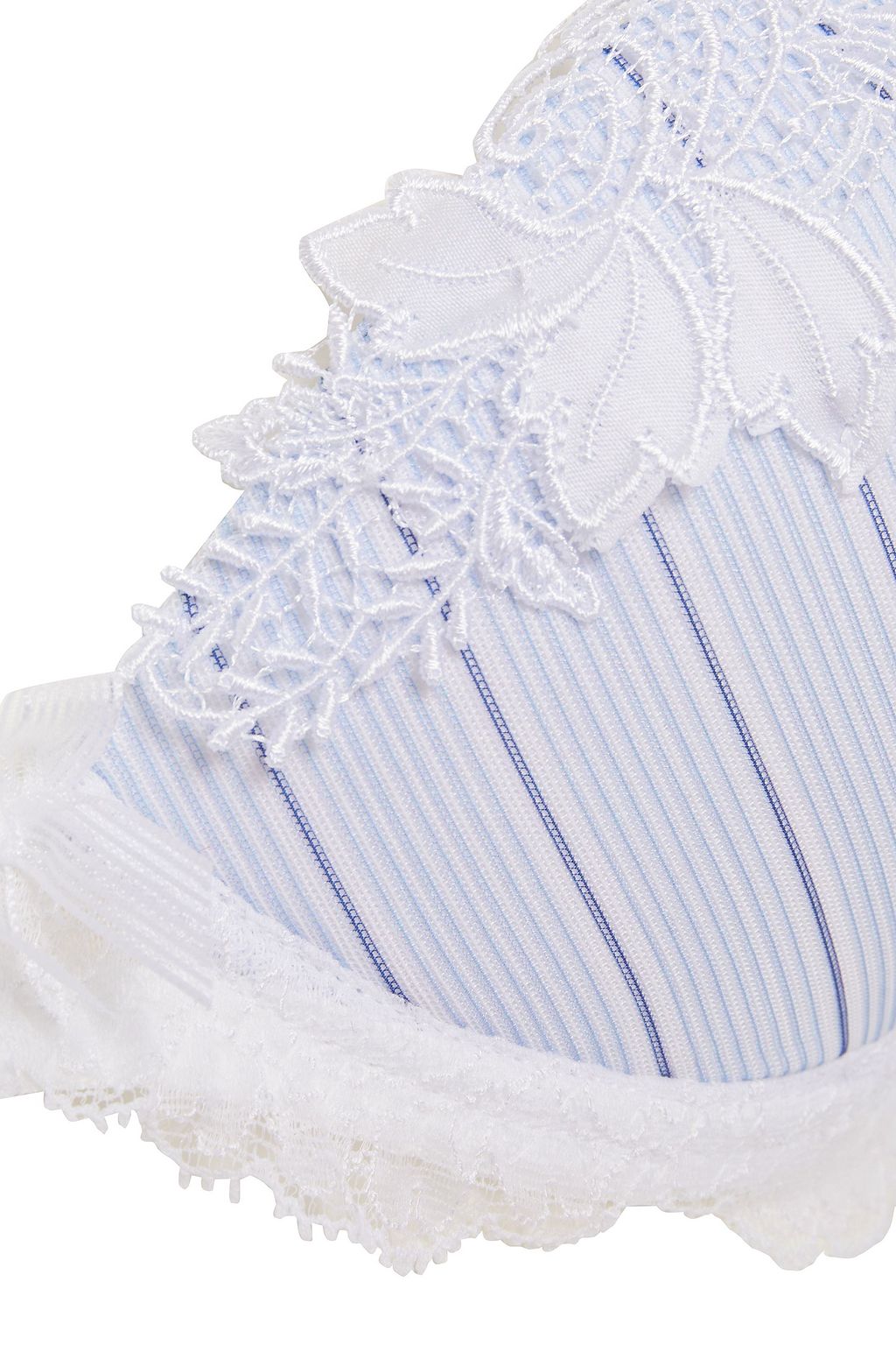 LISE CHARMEL Dandy guipure lace-trimmed striped tulle pushup bra