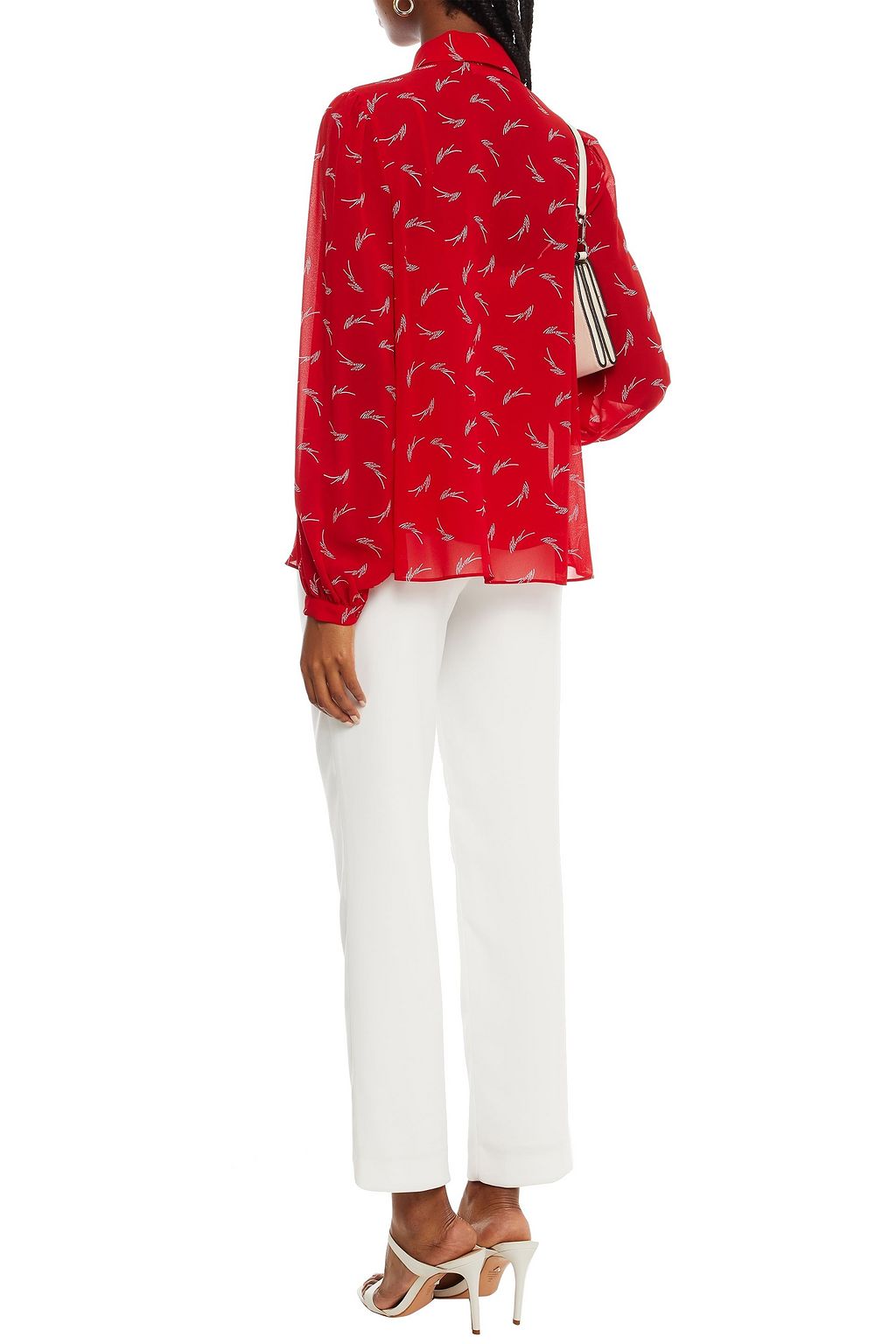 MICHAEL MICHAEL KORS Pussy-bow printed georgette shirt