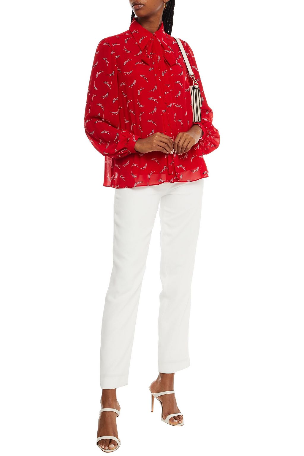 MICHAEL MICHAEL KORS Pussy-bow printed georgette shirt