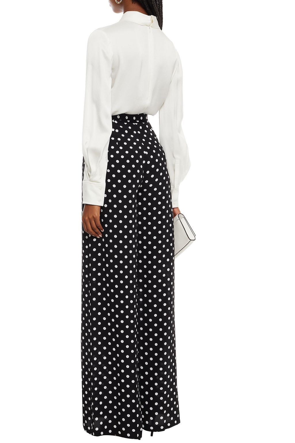 MICHAEL KORS COLLECTION Polka-dot silk crepe de chine wide-leg pants