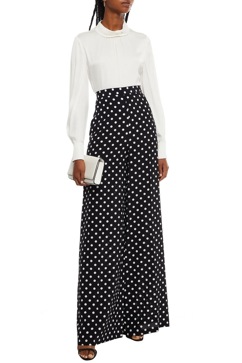 MICHAEL KORS COLLECTION Polka-dot silk crepe de chine wide-leg pants