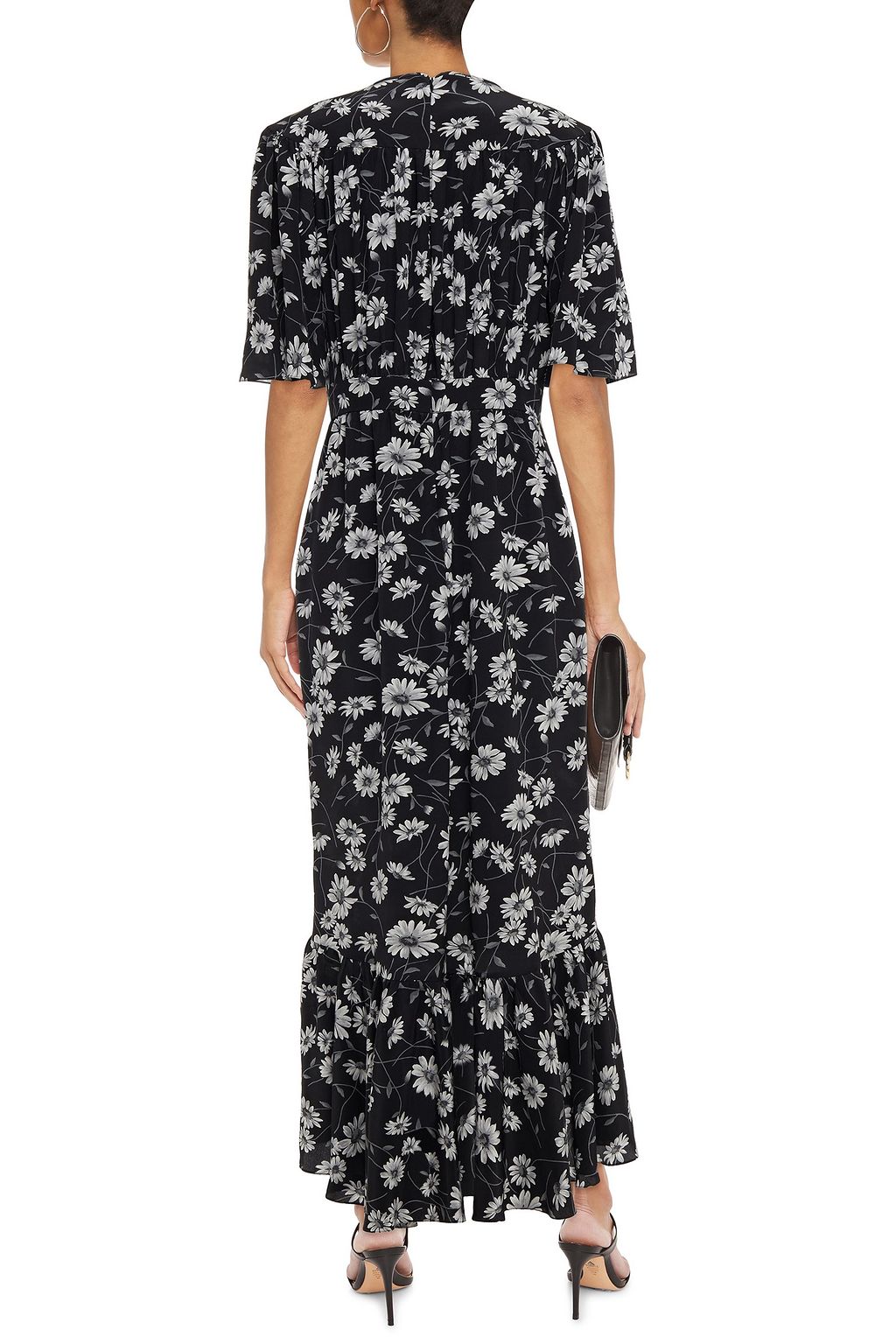 MICHAEL KORS COLLECTION Cutout floral-print silk crepe de chine maxi dress