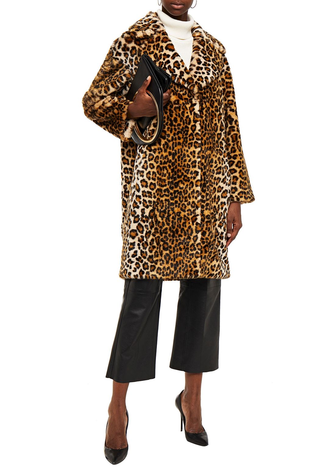 STAND STUDIO Camille Cocoon leopard-print faux fur coat