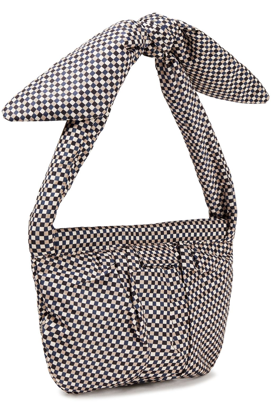 GANNI Knotted checked shell shoulder bag