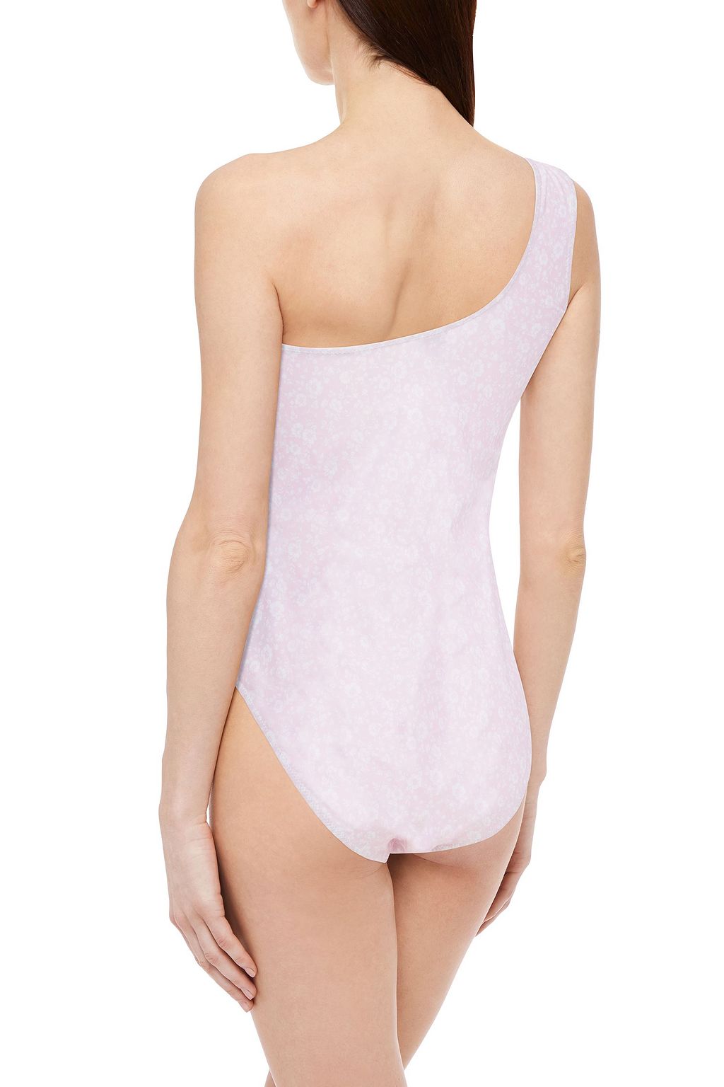 GANNI One-shoulder floral-print swimsuit