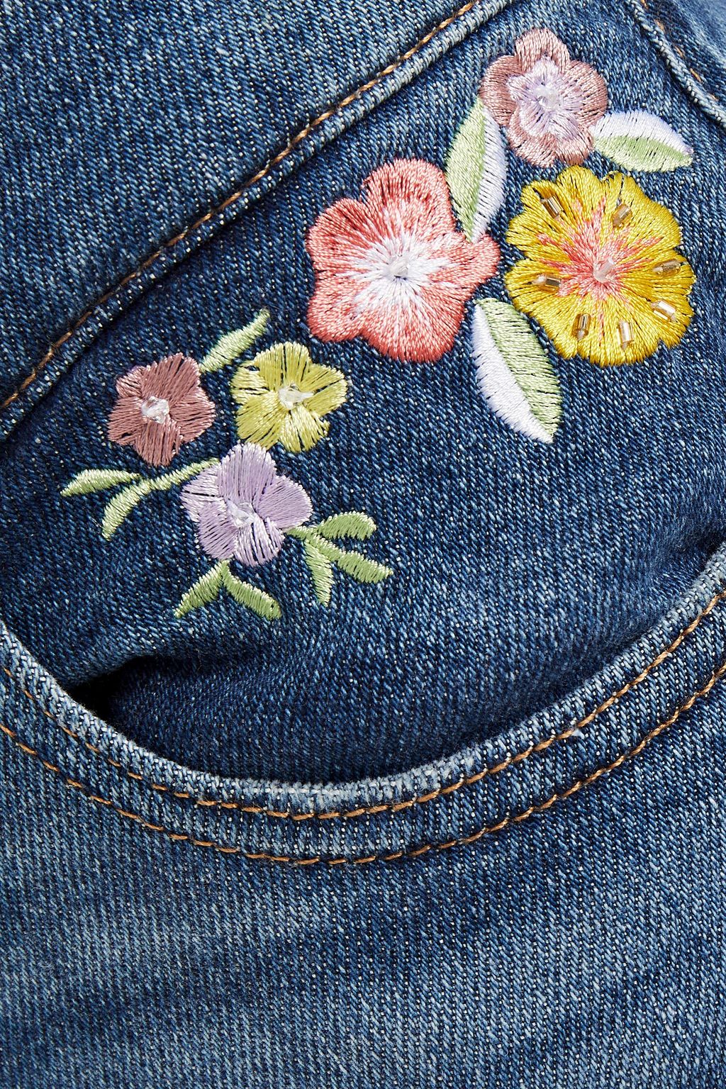 7 FOR ALL MANKIND Embellished mid-rise slim-leg jeans