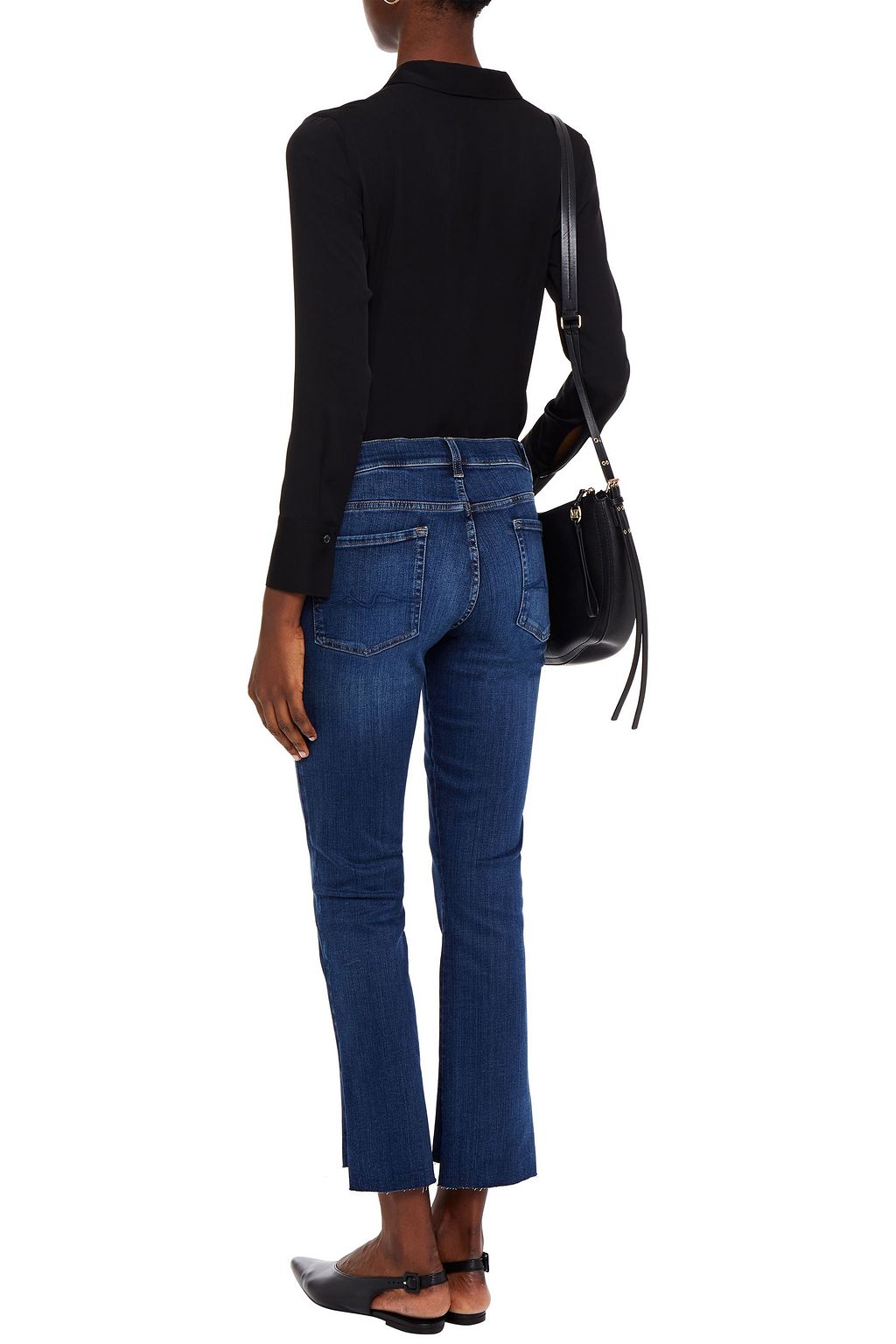7 FOR ALL MANKIND Frayed mid-rise kick-flare jeans
