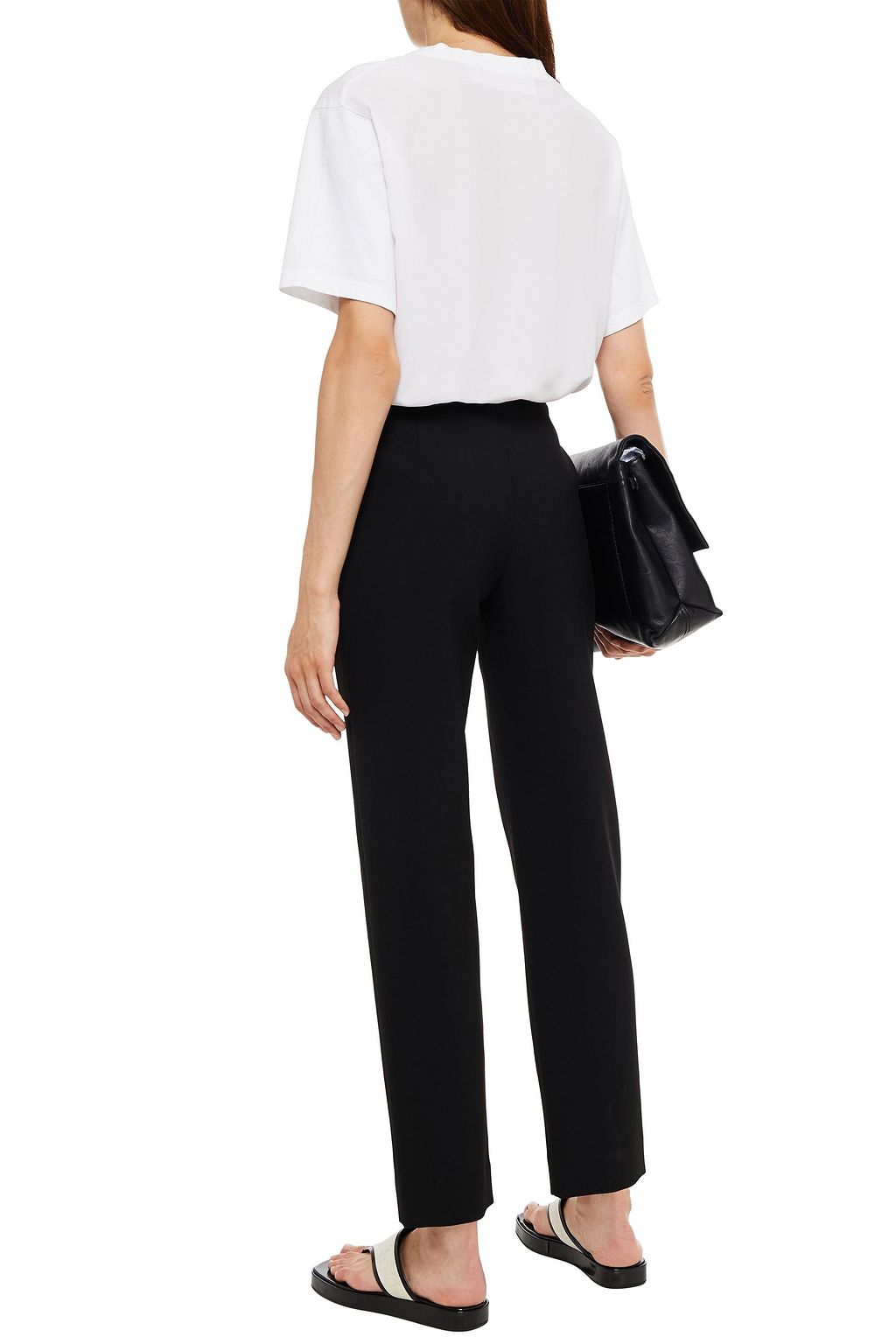 MAJE Zip-detailed crepe straight-leg pants