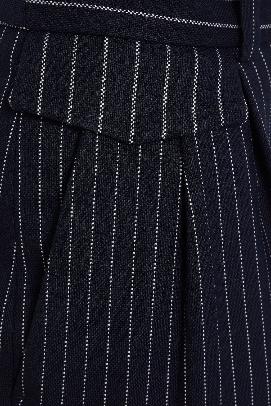 CLAUDIE PIERLOT Pleated striped canvas straight-leg pants