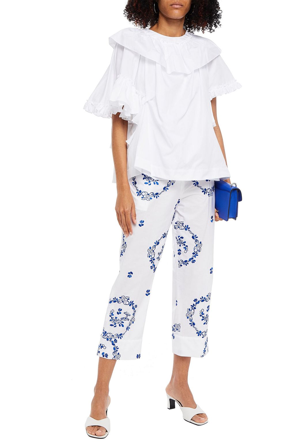 SIMONE ROCHA Oversized ruffled cotton-poplin top