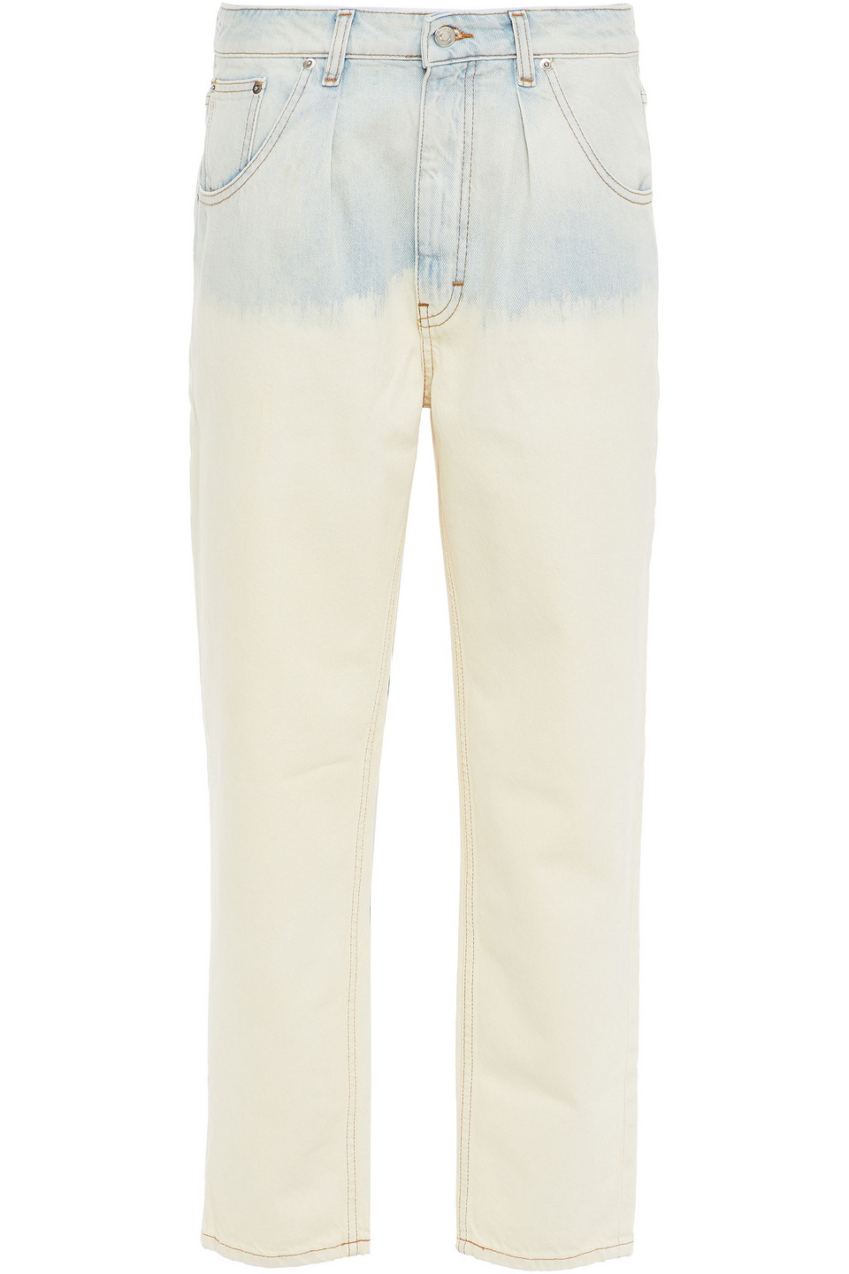 Iro Woman Tie-dyed High-rise Straight-leg Jeans Light Denim Size 24