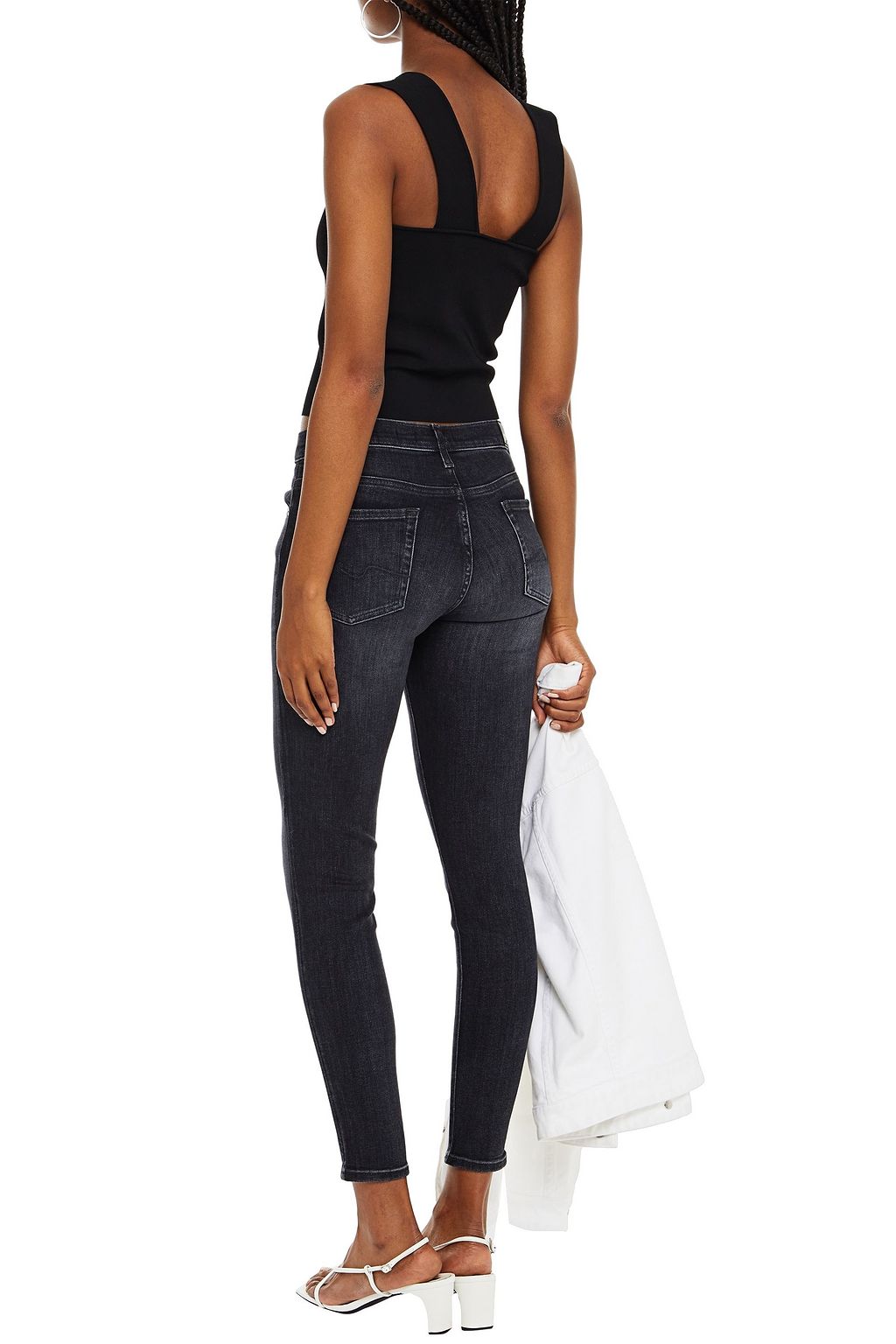 7 FOR ALL MANKIND Cropped low-rise skinny jeans