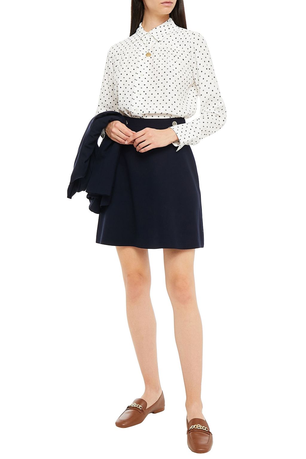CLAUDIE PIERLOT Kate button-detailed crepe mini skirt