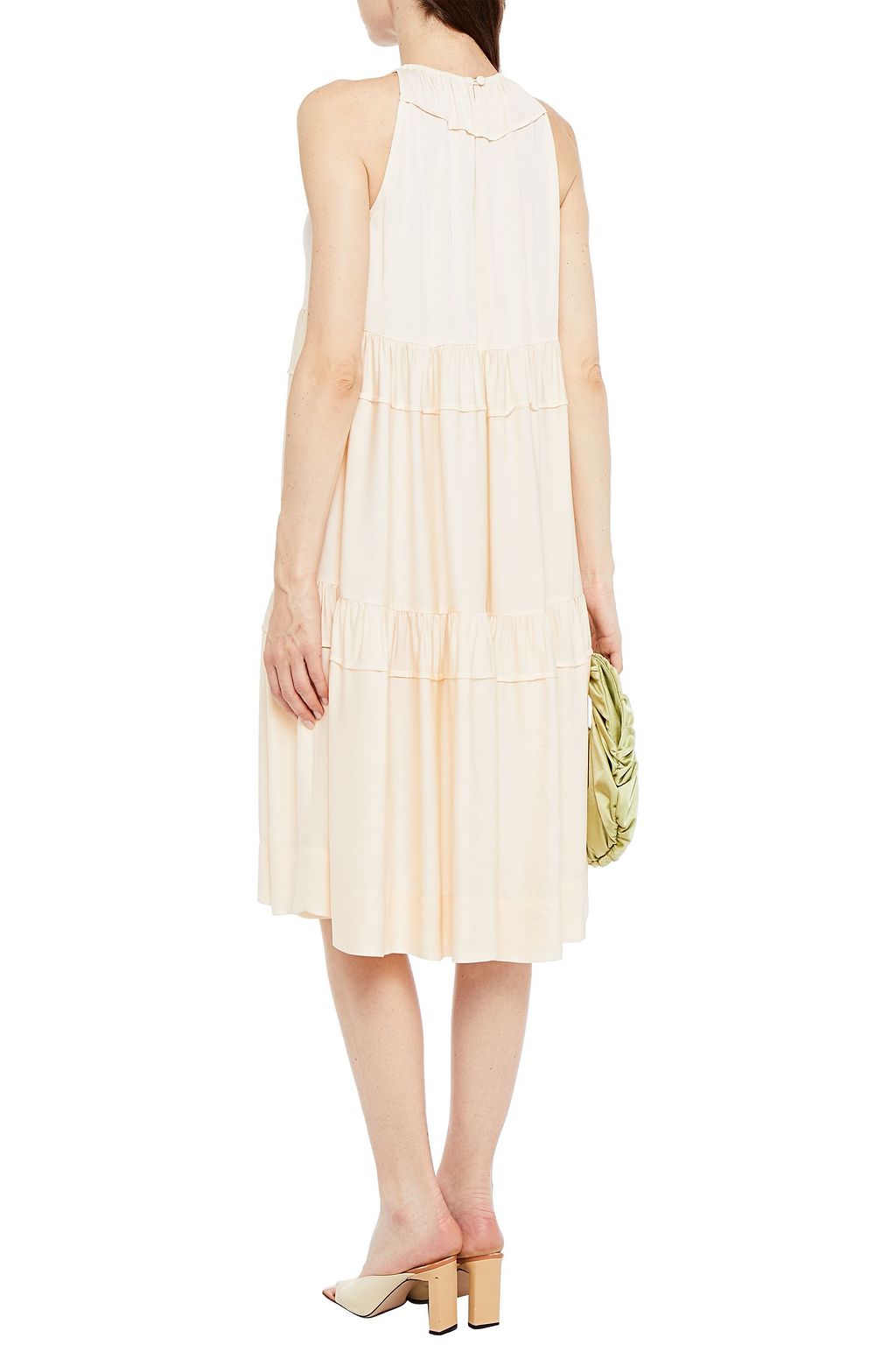 ROSETTA GETTY Tiered satin-twill dress