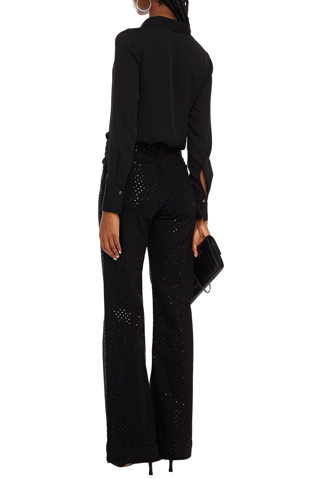 7 FOR ALL MANKIND Embellished high-rise flared jeans