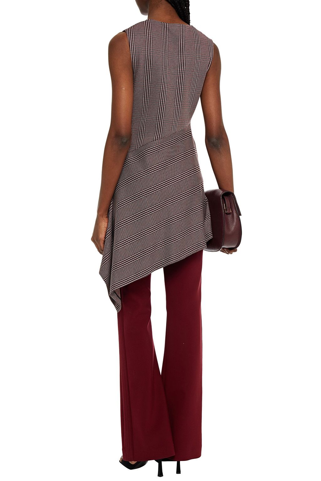 ROSETTA GETTY Asymmetric printed stretch-knit top