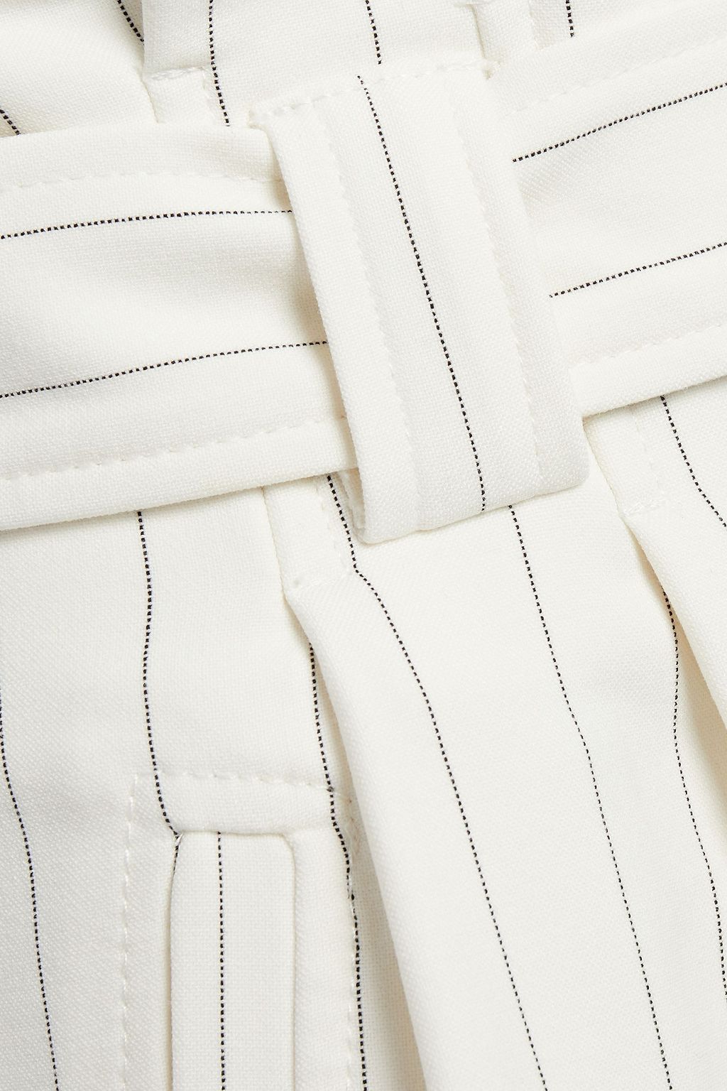 GANNI ベルト付き プリーツ入り グレンチェッククレープ ショートパンツ