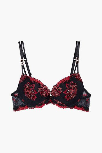 COCO DE MER LONDON Aurora embroidered tulle underwired balconette