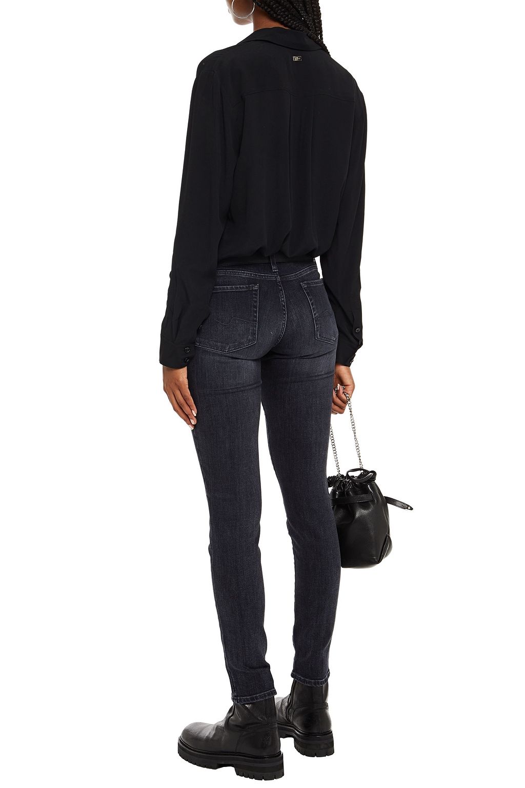 7 FOR ALL MANKIND Faded mid-rise skinny jeans
