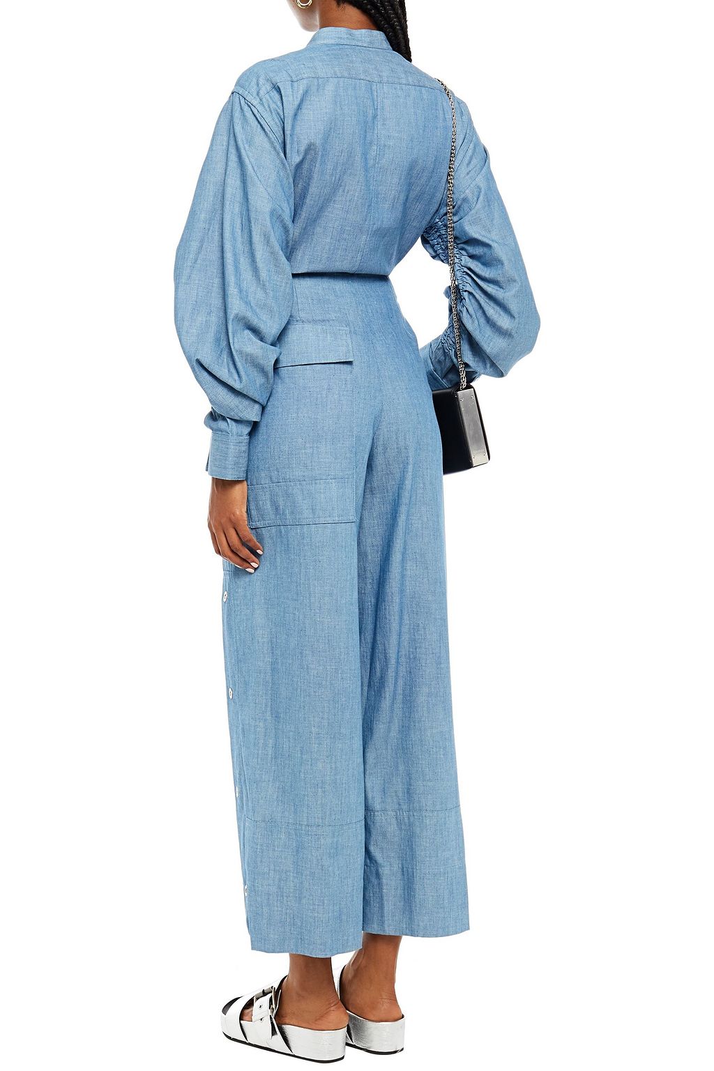 3.1 PHILLIP LIM Belted cotton-chambray wide-leg pants