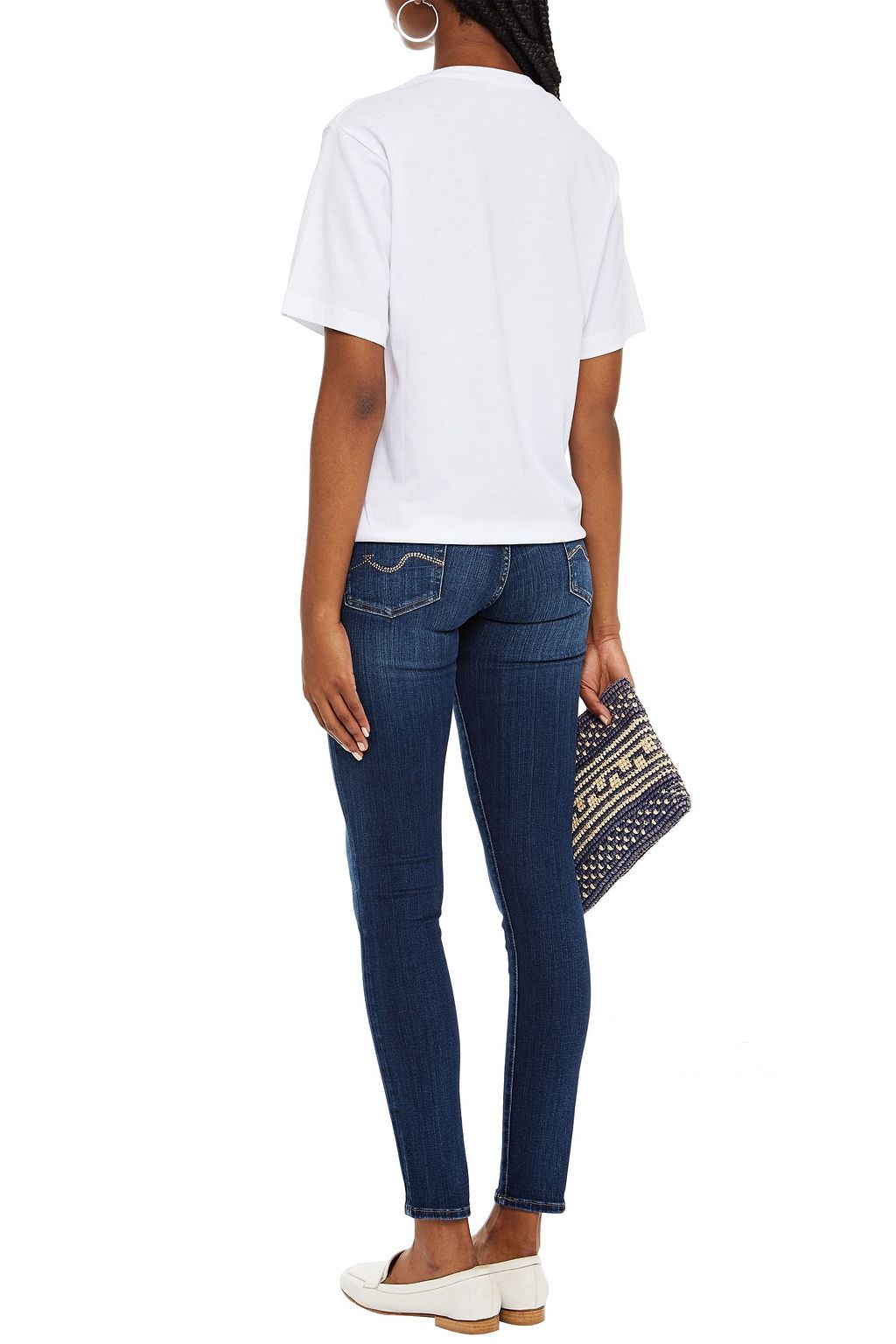 7 FOR ALL MANKIND Embellished cotton and modal-blend jersey T-shirt
