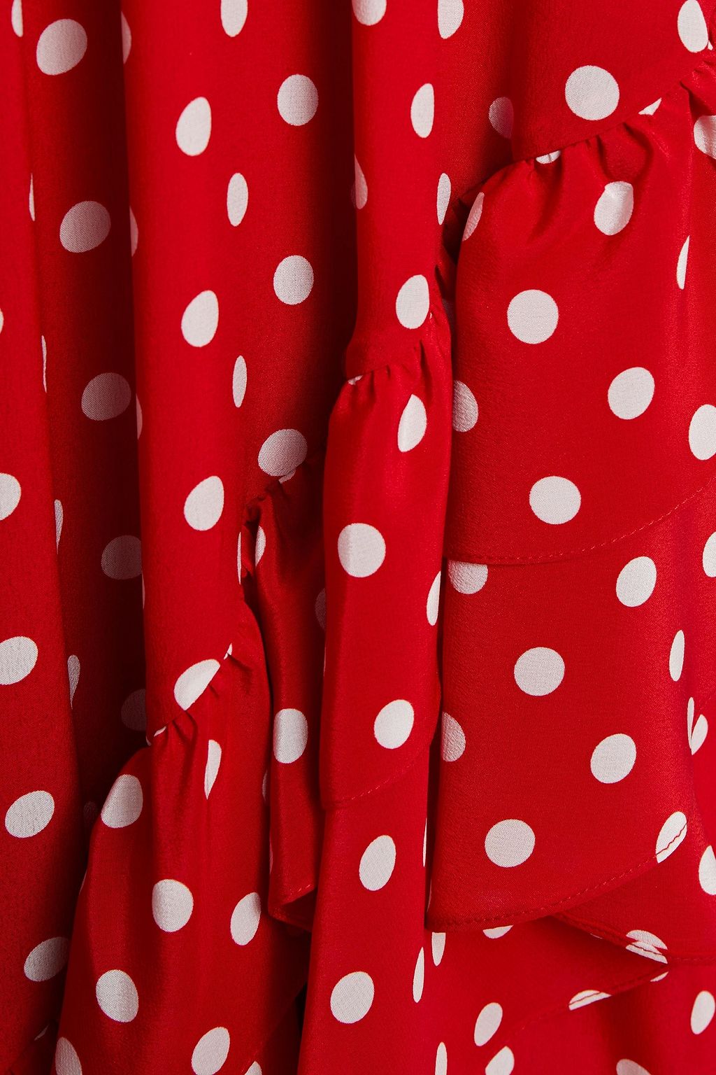 MICHAEL KORS COLLECTION Ruffled polka-dot silk crepe de chine midi dress