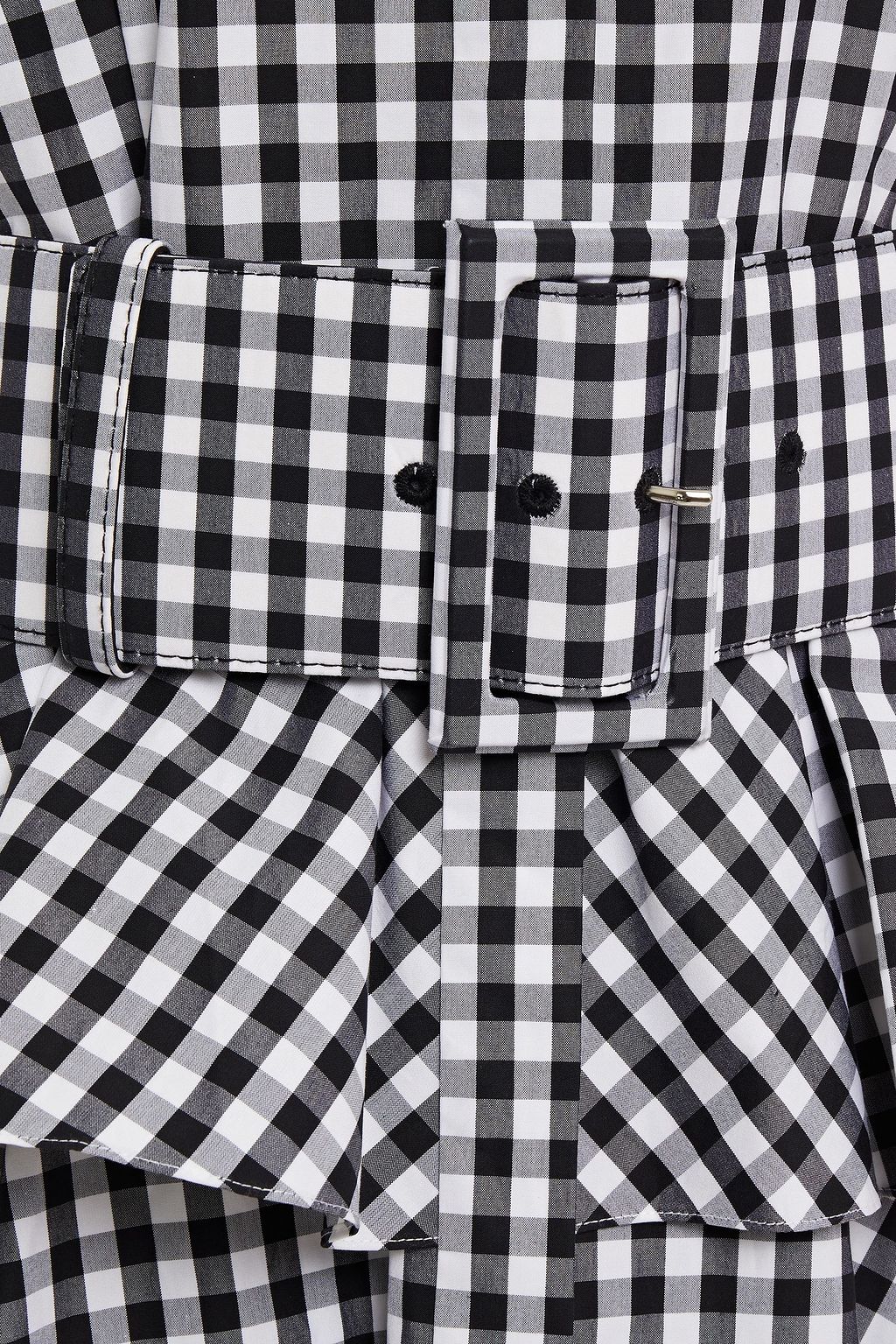 MICHAEL KORS COLLECTION Belted ruffled gingham cotton dress