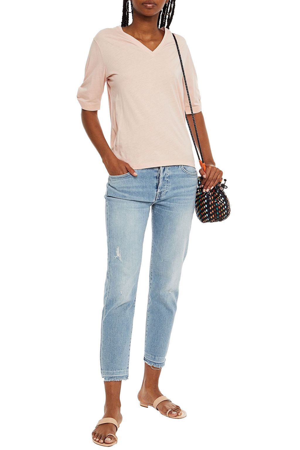 7 FOR ALL MANKIND Cotton and modal-blend jersey T-shirt