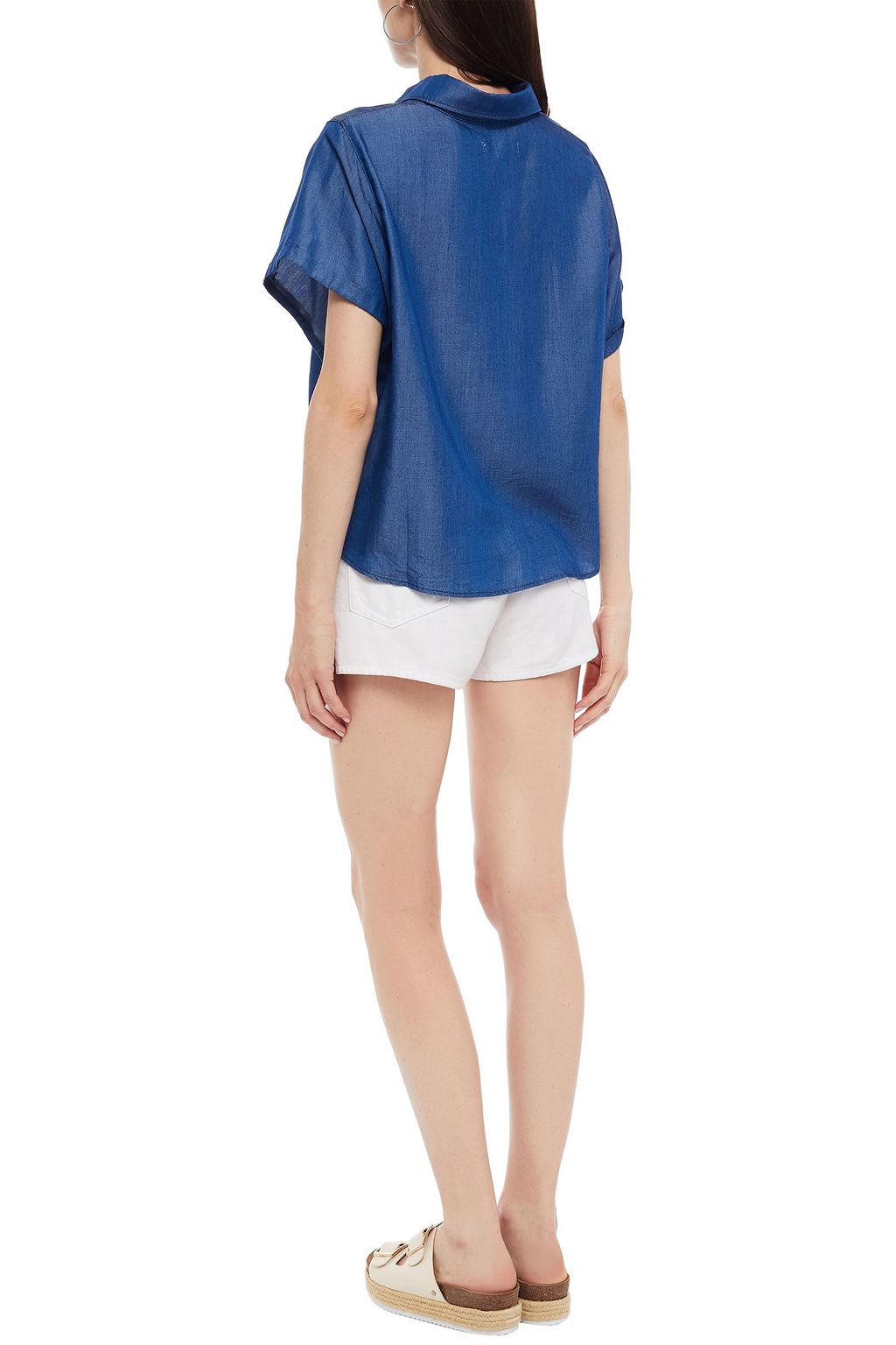 7 FOR ALL MANKIND Tie-front Lyocell-twill shirt