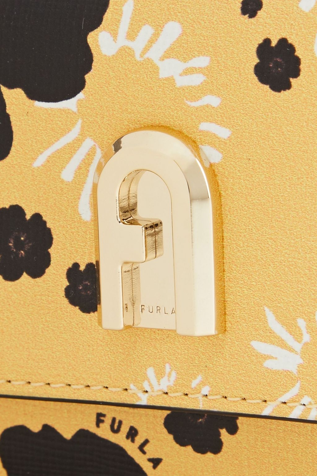FURLA Floral-print textured-leather wallet