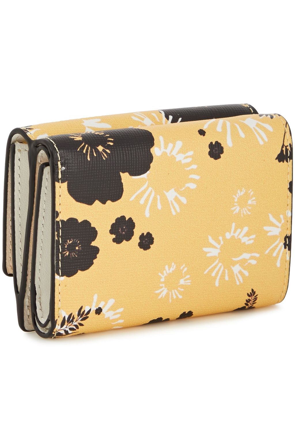FURLA Floral-print textured-leather wallet