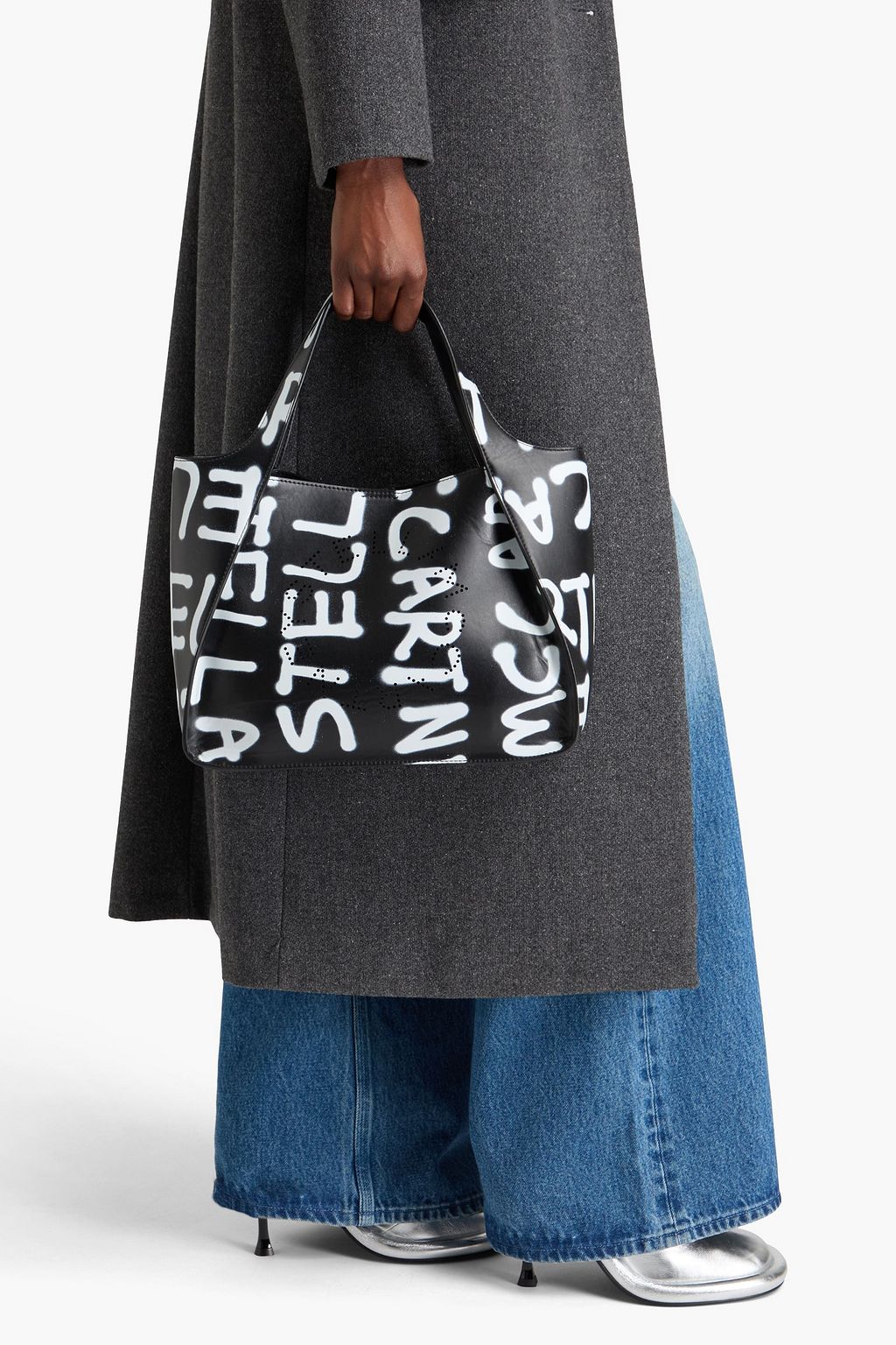 STELLA MCCARTNEY حقيبة توت "+ إيد كورتيس غرافيتي" مزينة بطبعات