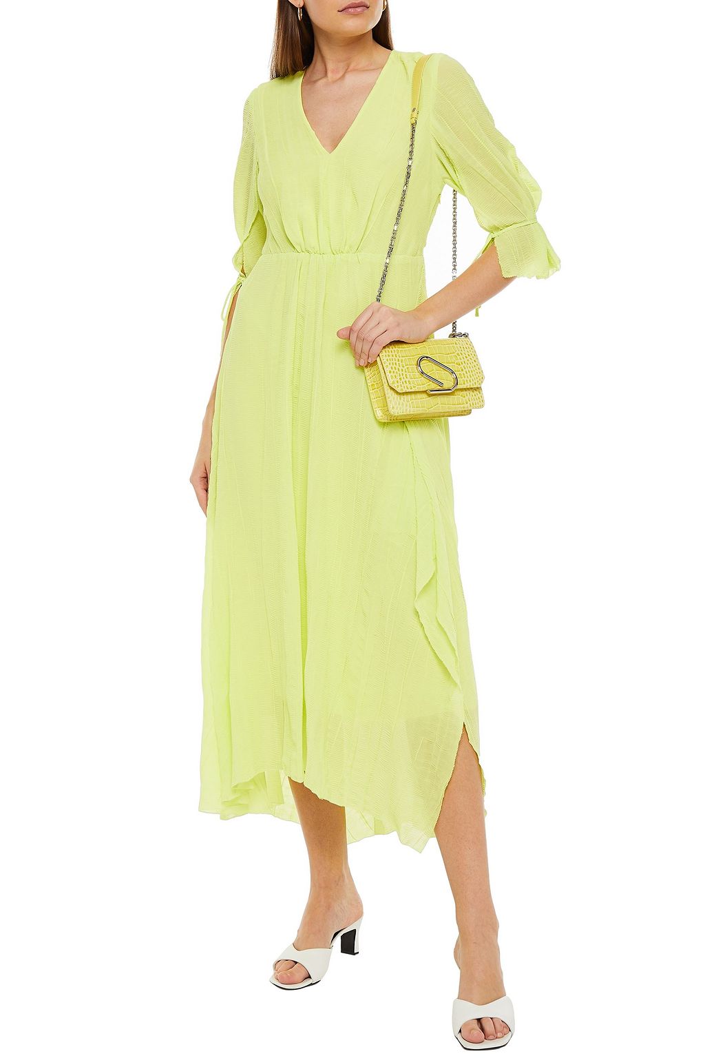 3.1 PHILLIP LIM Gathered crepon midi dress