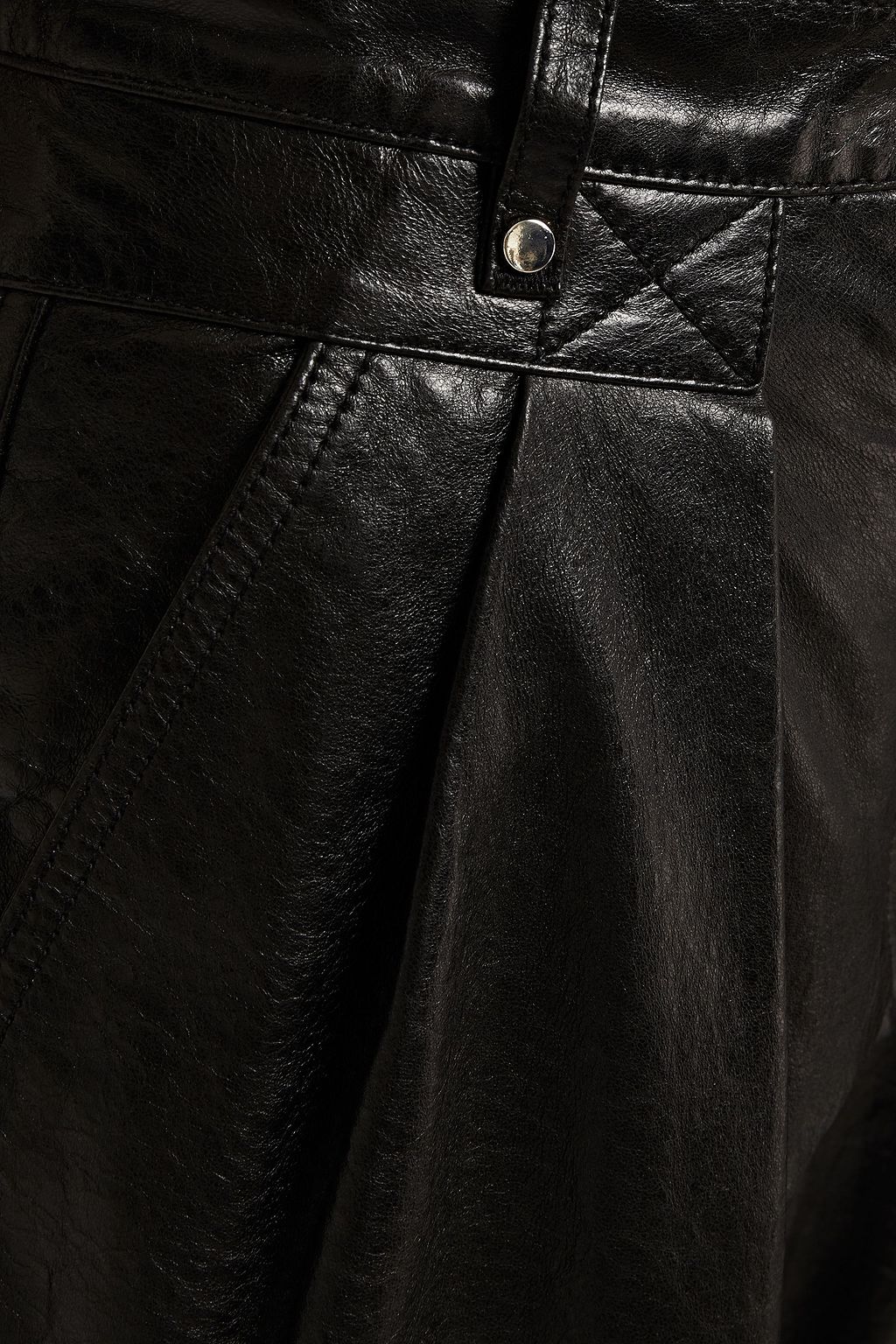 IRO Cropped Karottenhose aus Leder in Knitteroptik