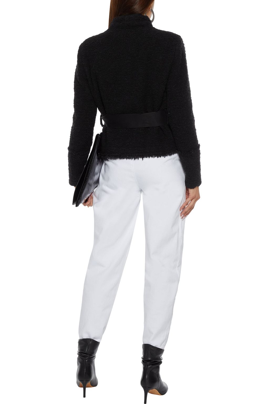 IRO Vipeana belted boucle-knit wrap jacket
