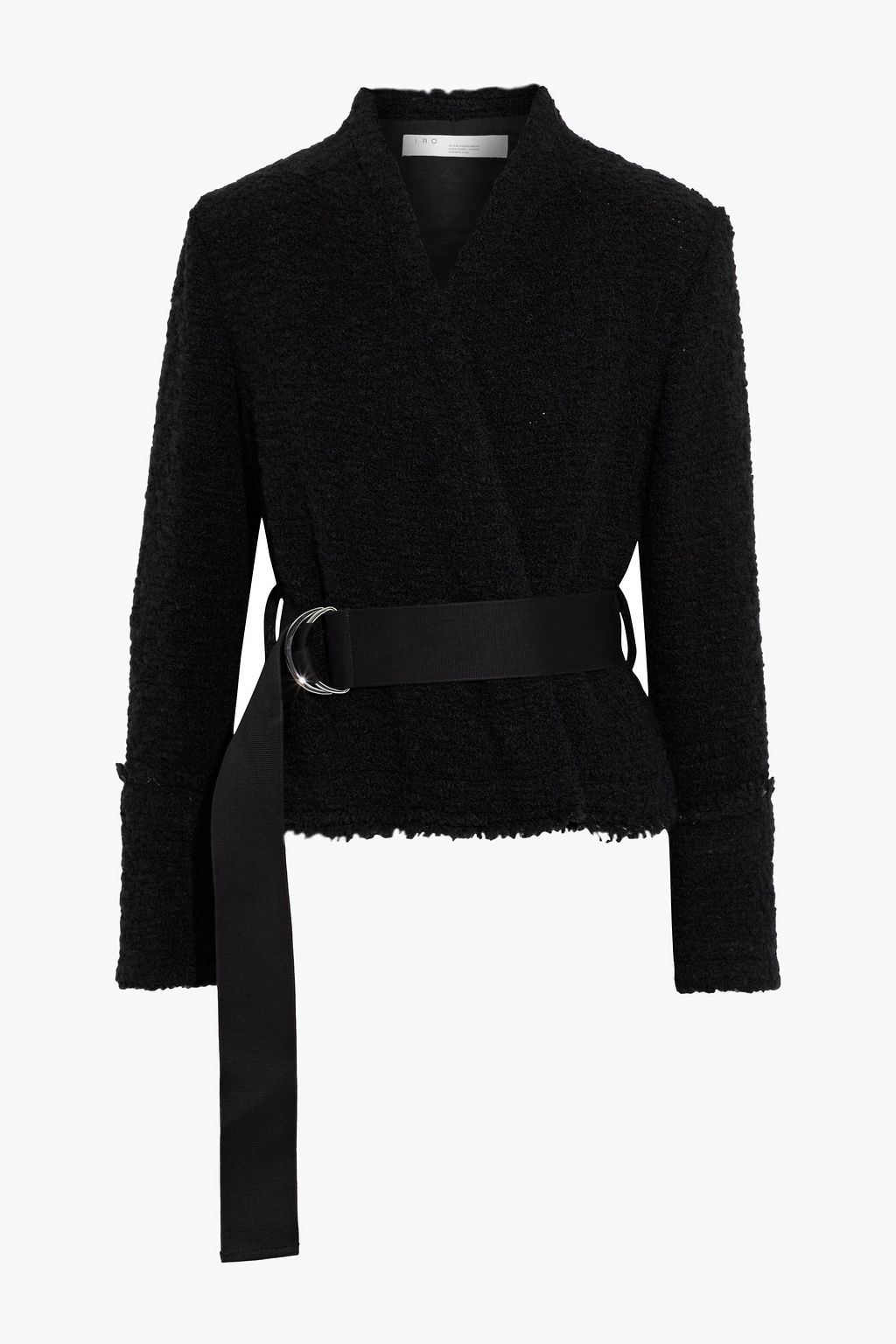 IRO Vipeana belted boucle-knit wrap jacket | THE OUTNET