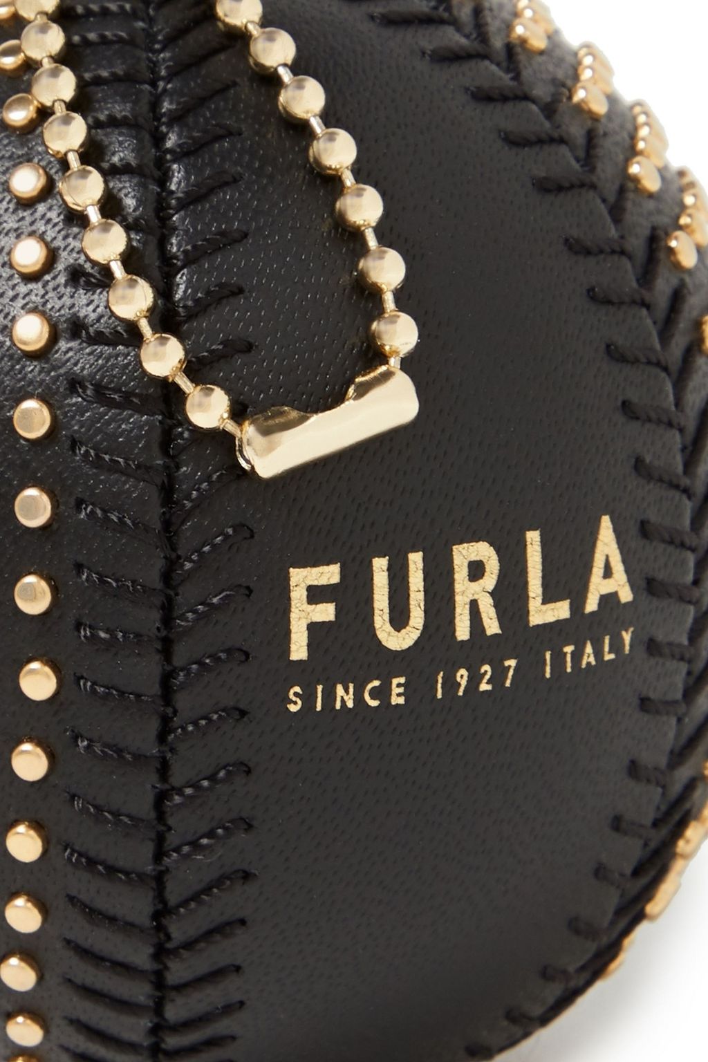 FURLA Studded leather key chain