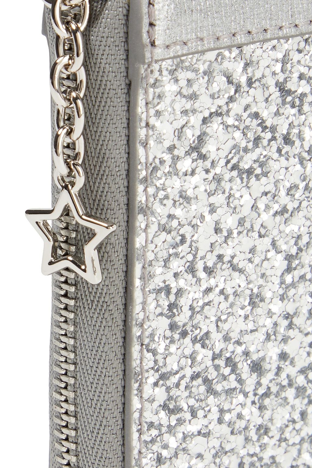 FURLA Glittered metallic textured-leather and PVC wallet