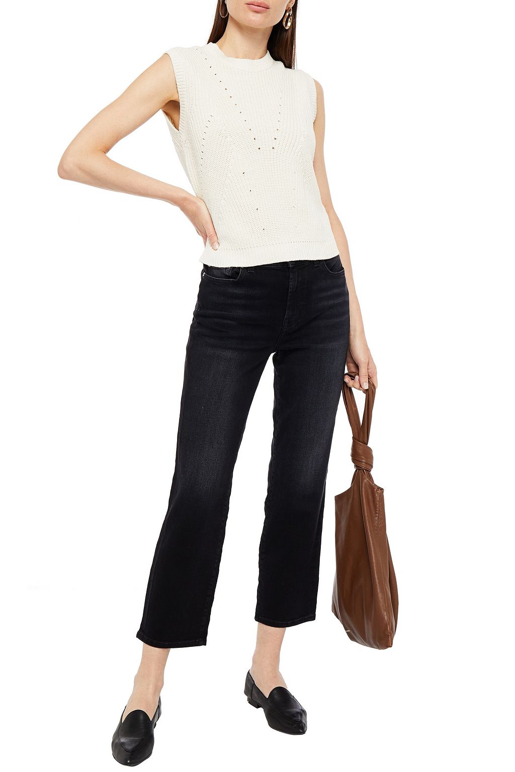 7 FOR ALL MANKIND Cropped high-rise straight-leg jeans