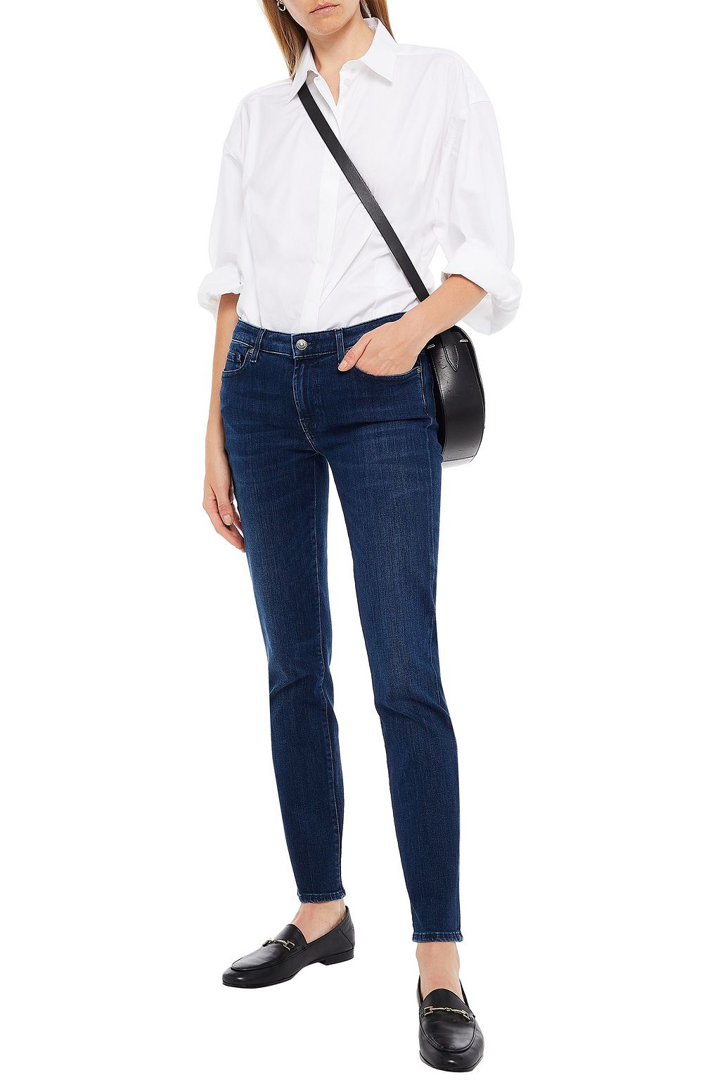 7 FOR ALL MANKIND Pyper faded low-rise slim-leg jeans
