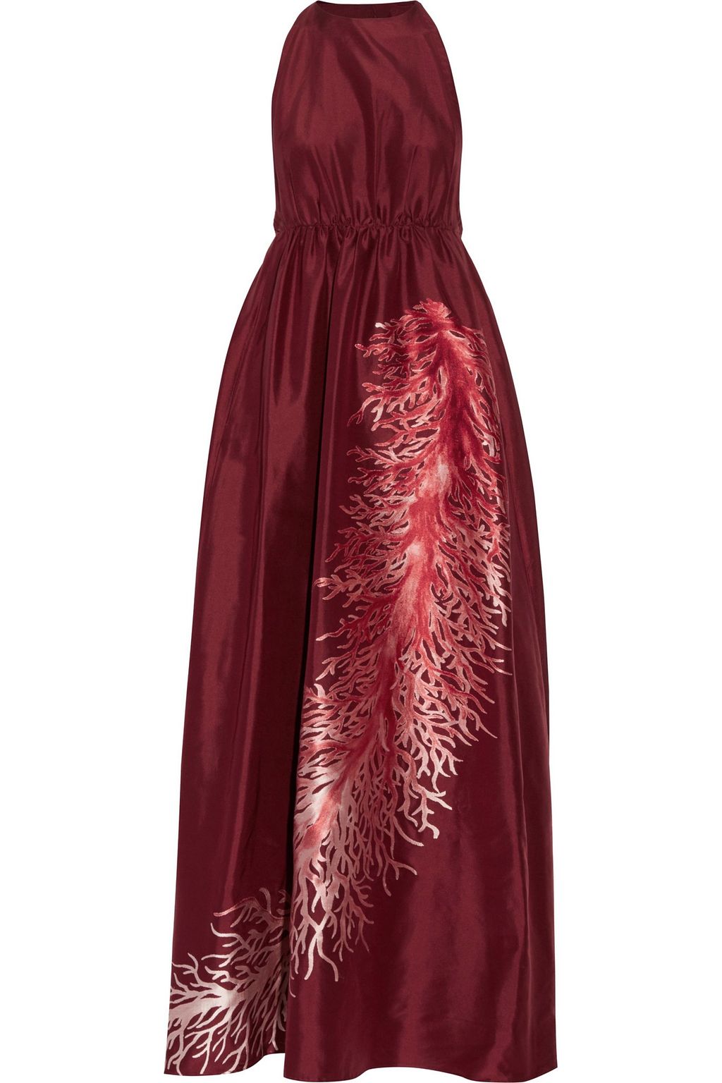 Claret Gathered embroidered silk-faille gown | Sale up to 70% off | THE ...