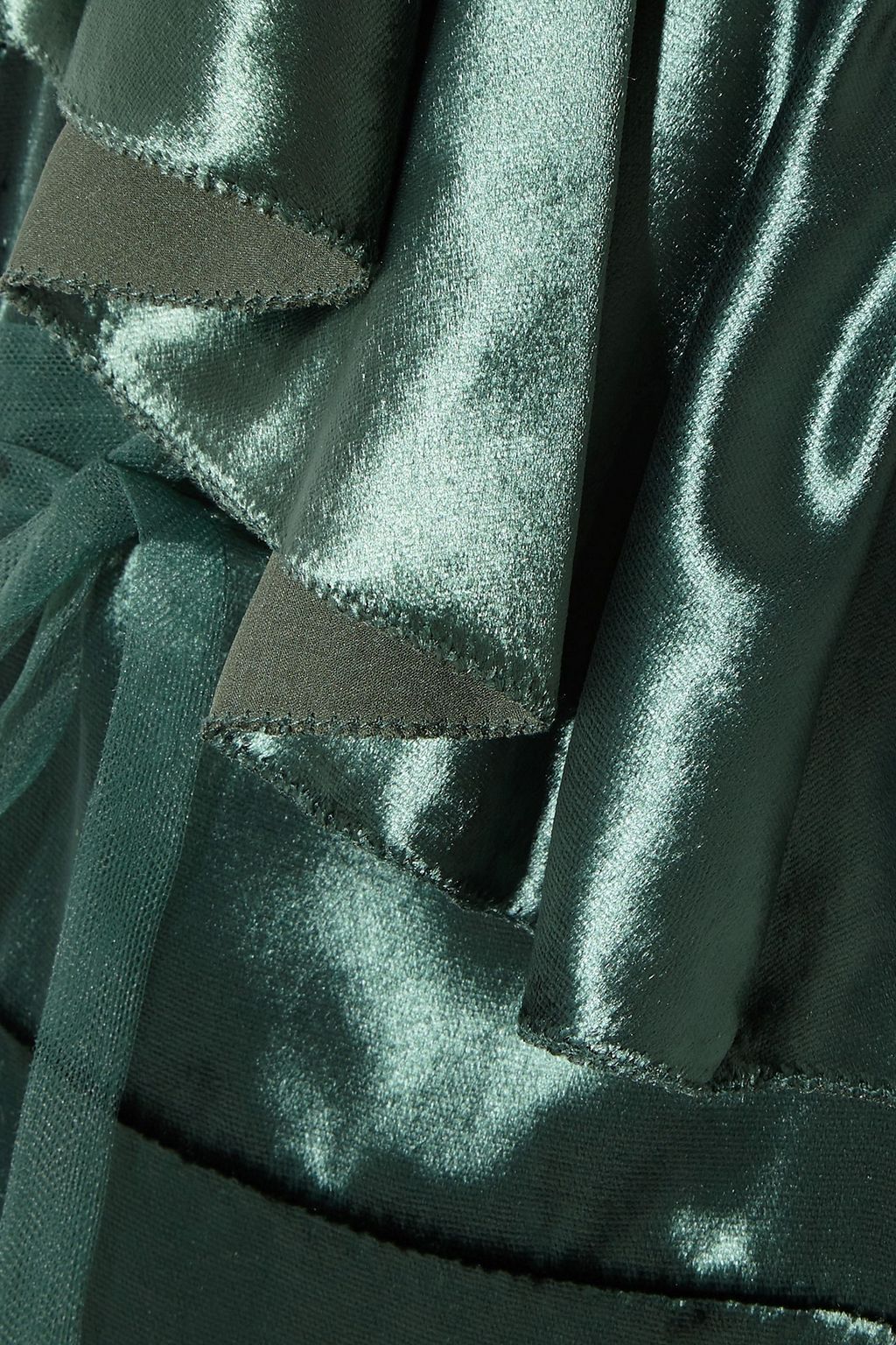 VALENTINO GARAVANI Ruffled velvet midi dress
