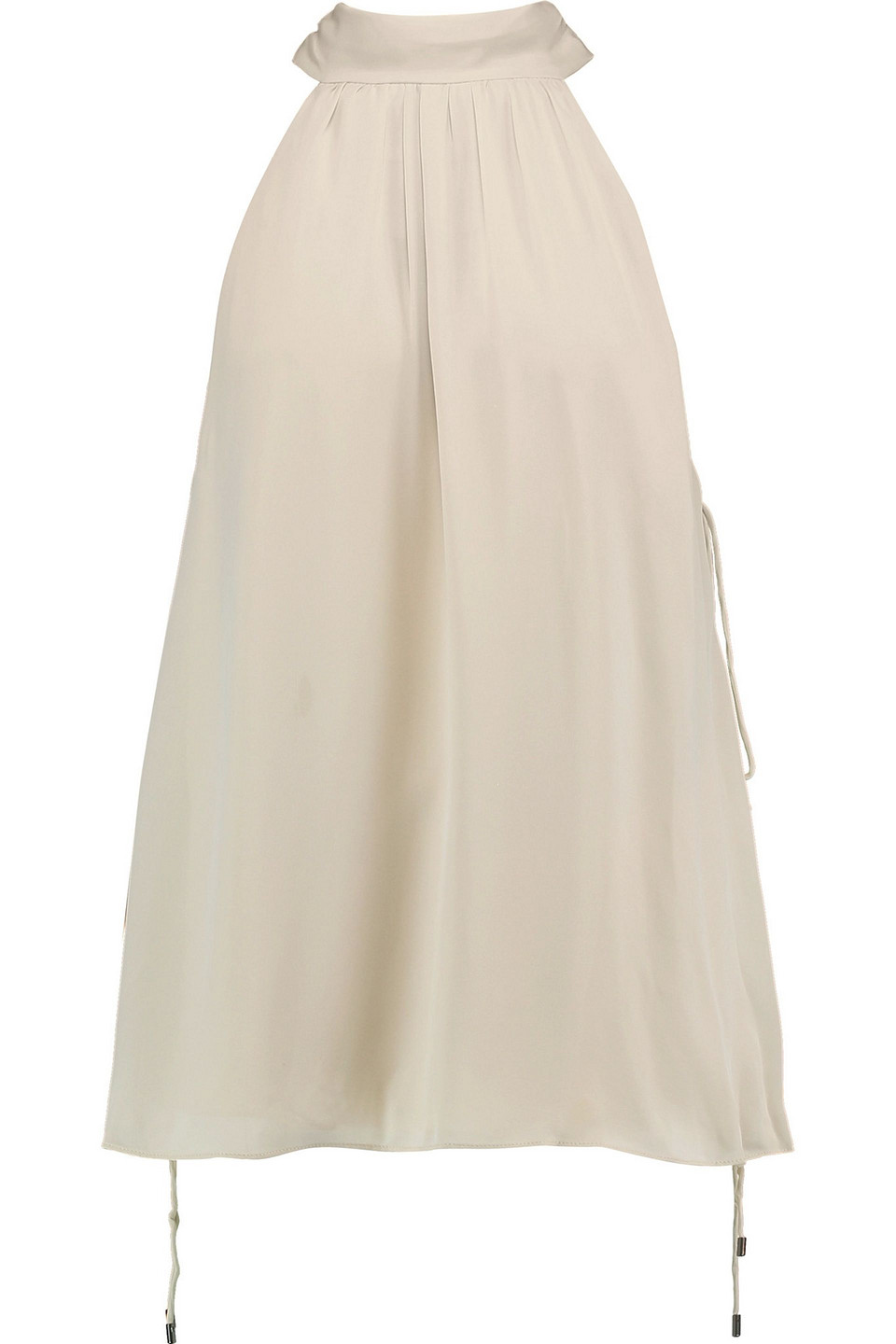 haute hippie - the morrison lace-up silk tank - neutral - s